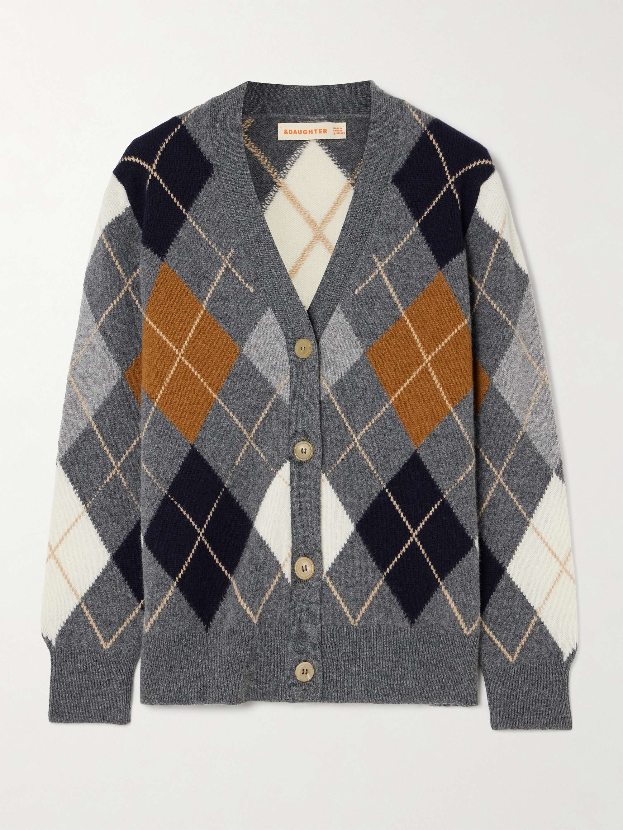 Argyle wool cardigan view