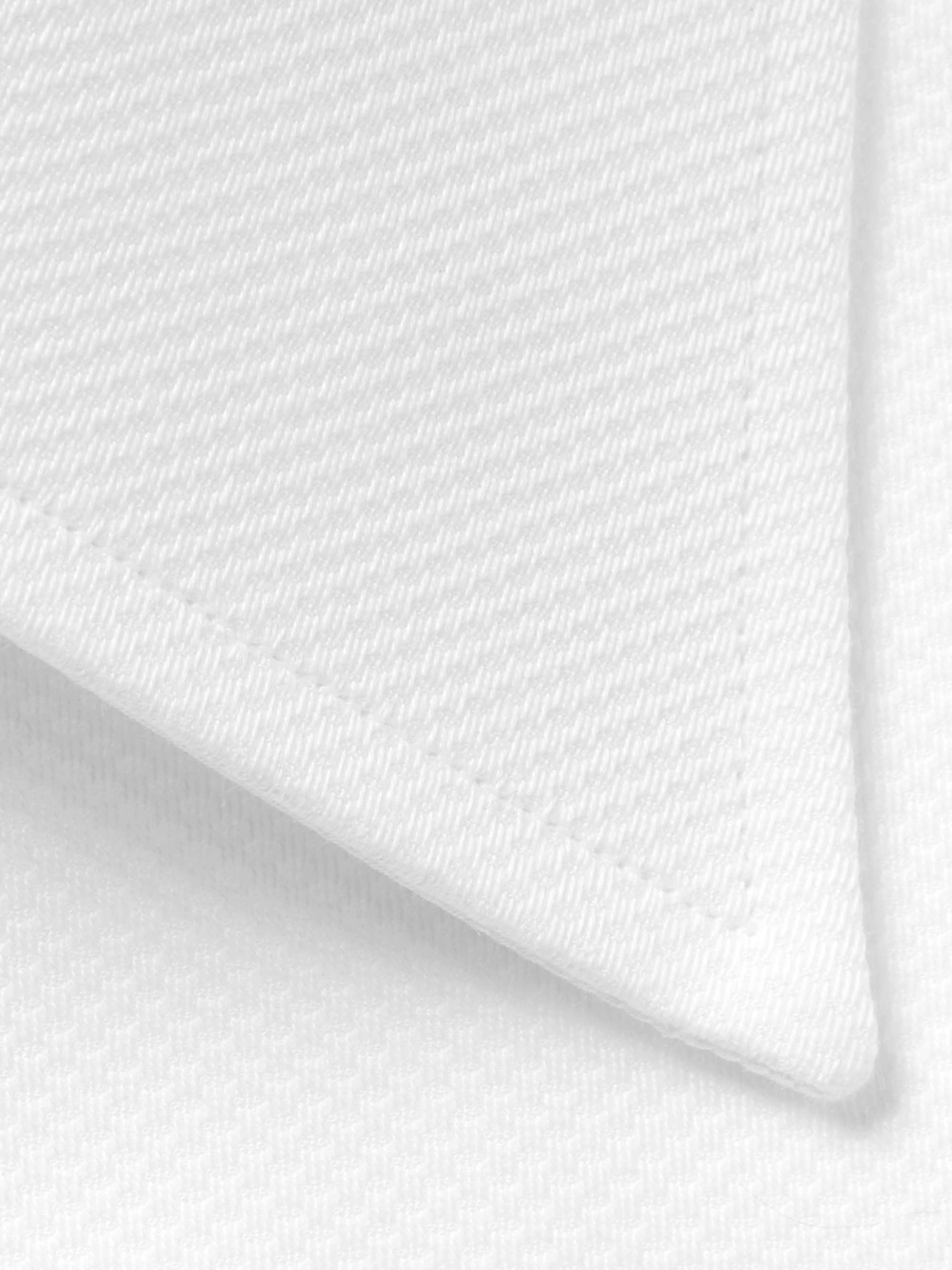 White Slim-Fit Bib-Front Double-Cuff Cotton Tuxedo Shirt view