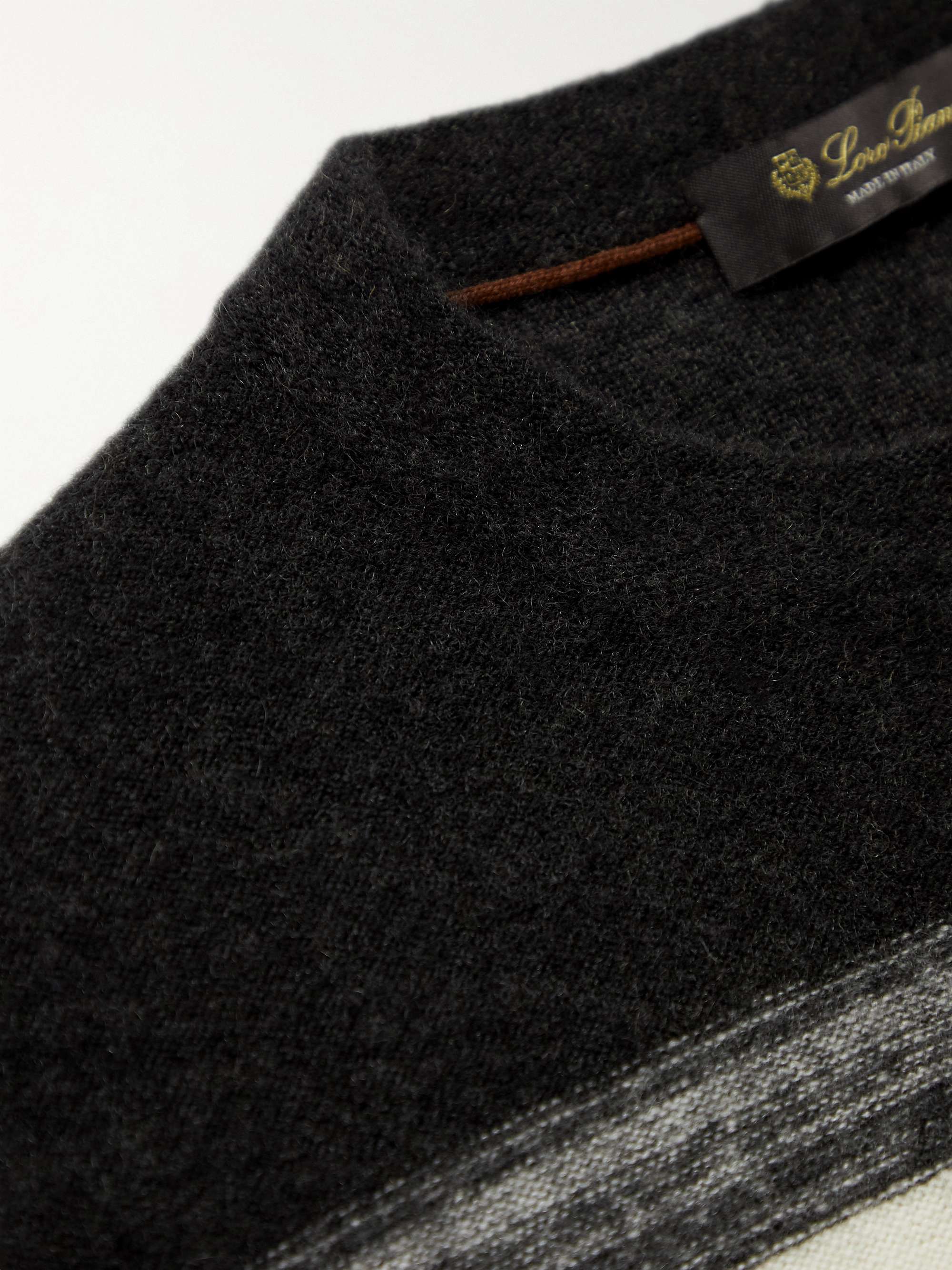 Glenshell Striped Cashmere and Silk-Blend Sweater view