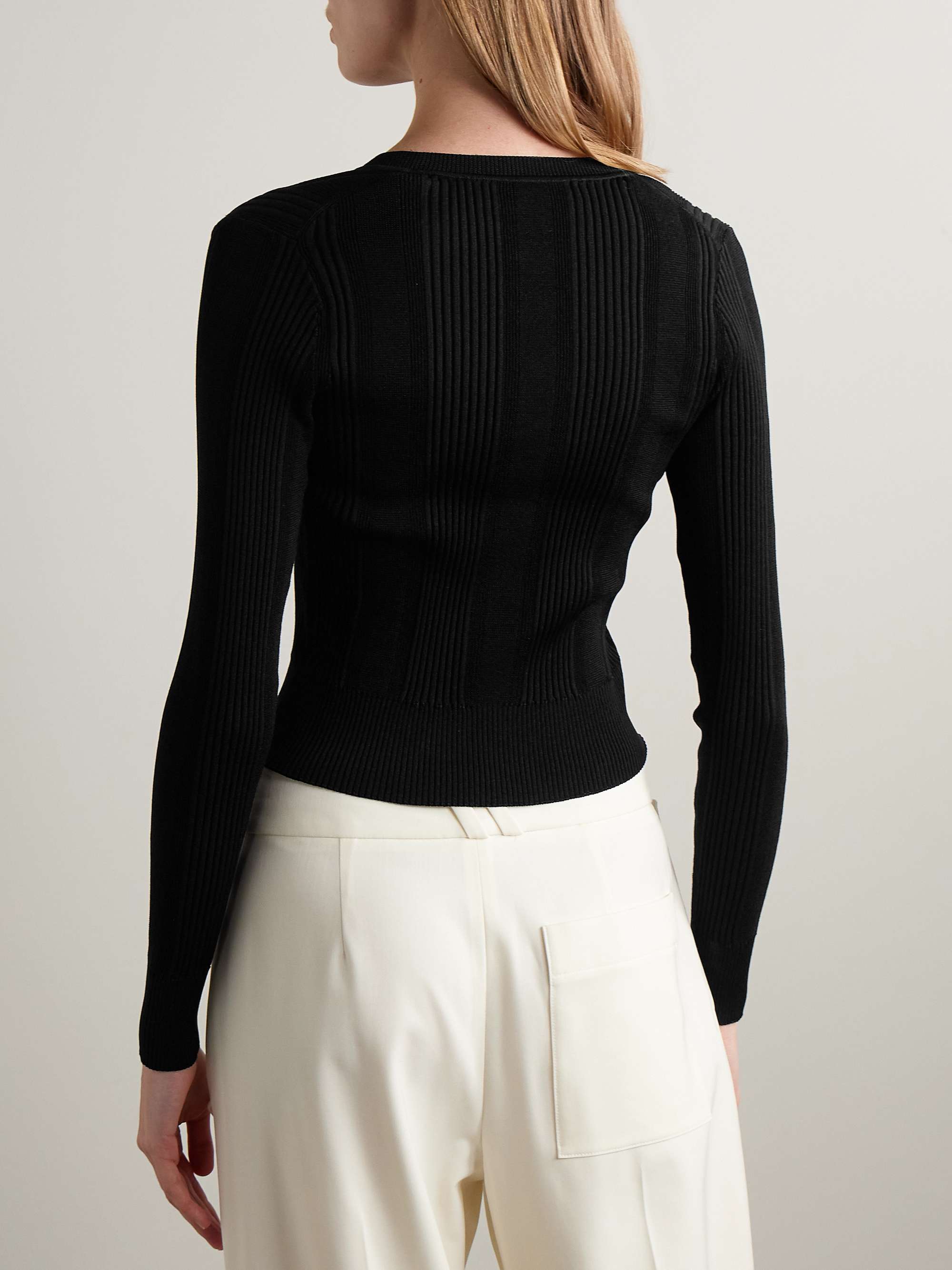 Currin ribbed-knit cardigan view