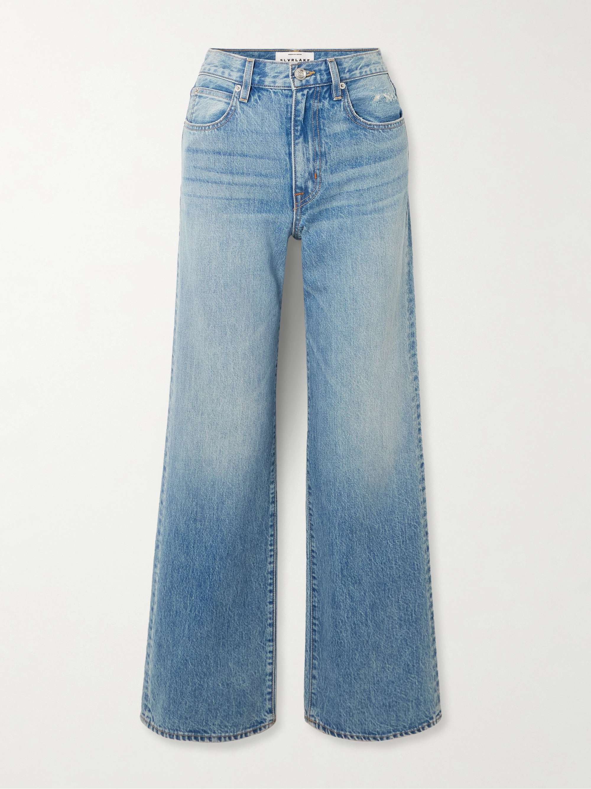 Grace frayed mid-rise wide-leg jeans view