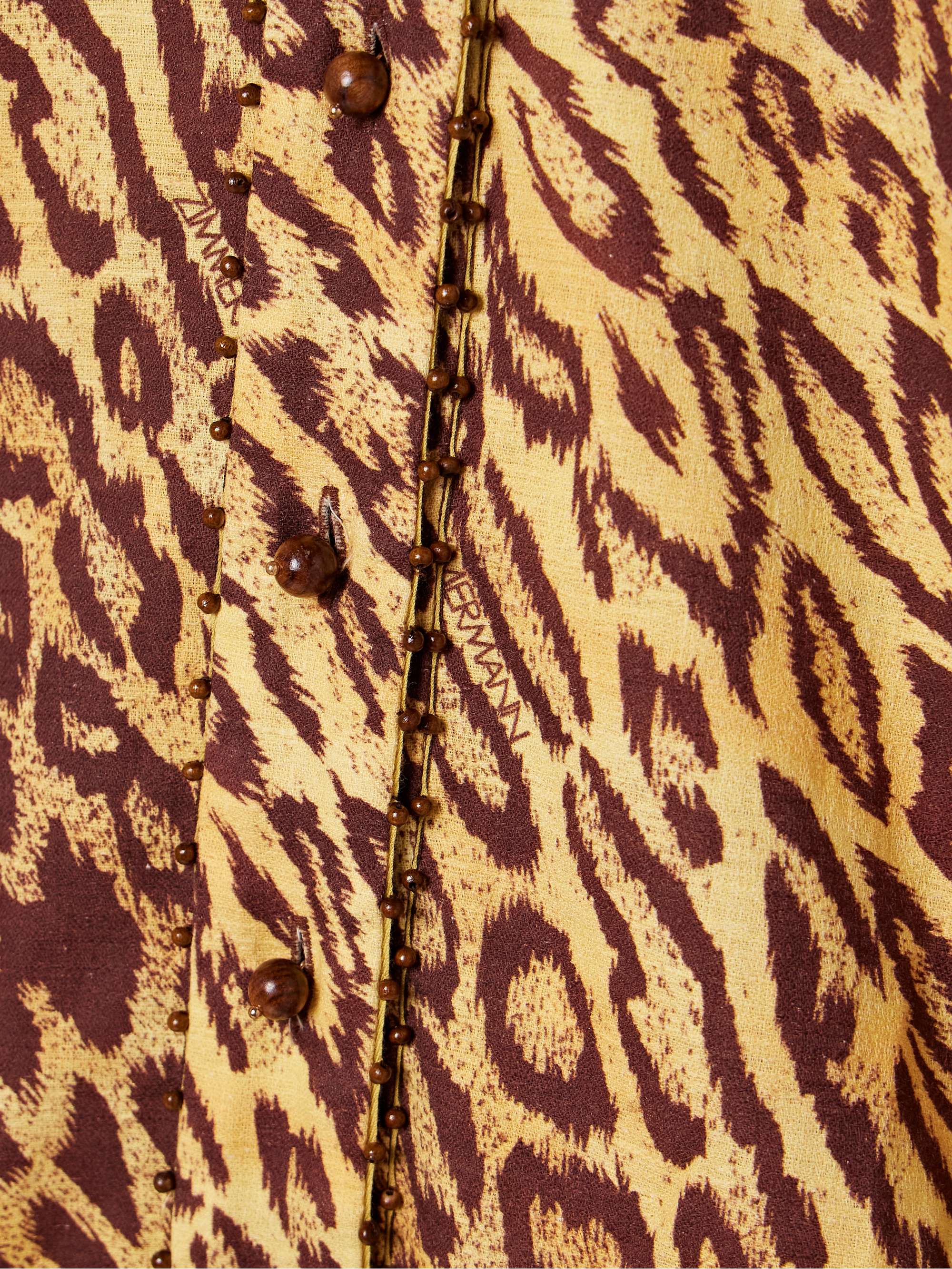 Coco bead-embellished leopard-print cotton shirt view