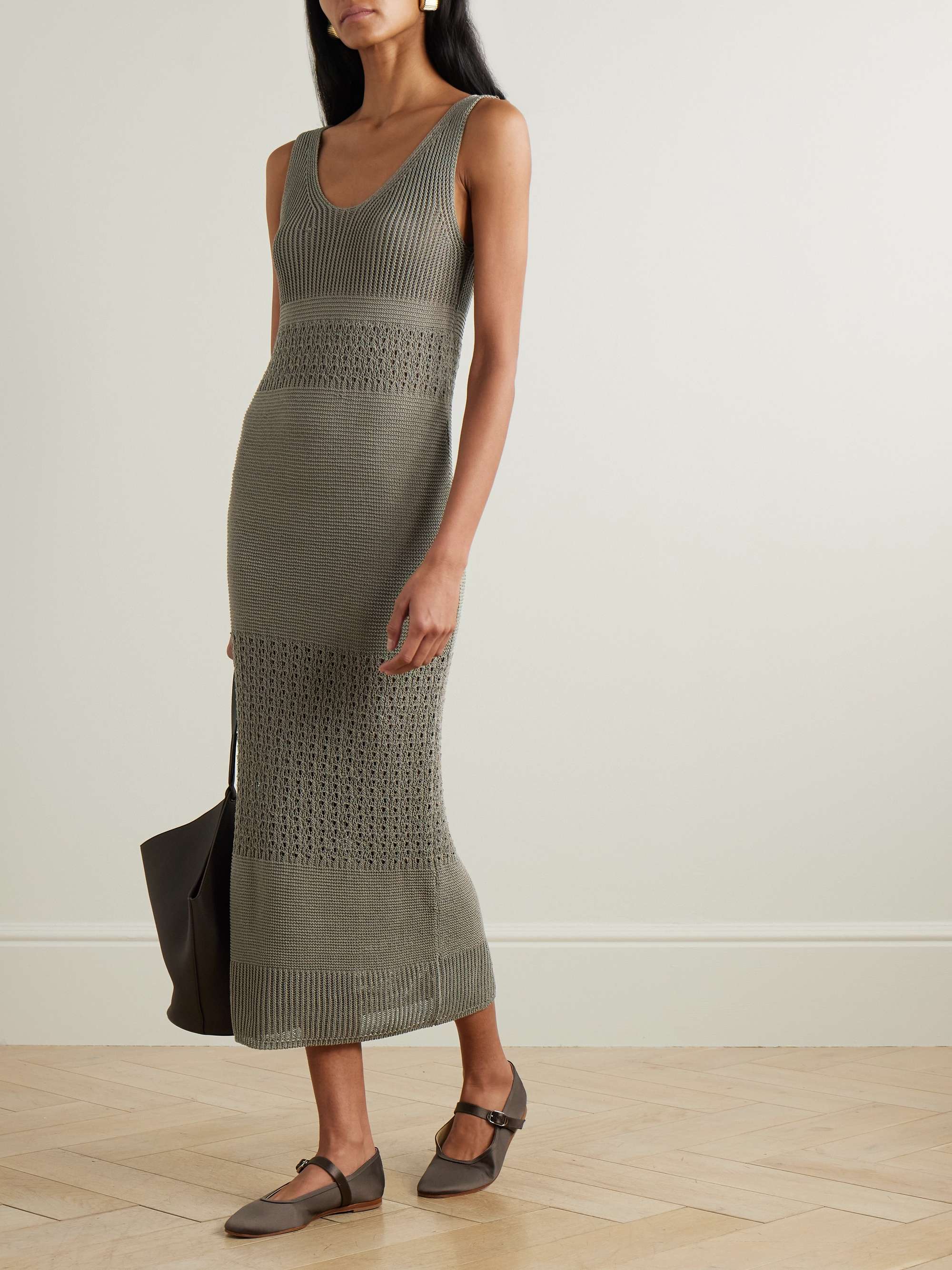 Valois crocheted cotton-blend midi dress view