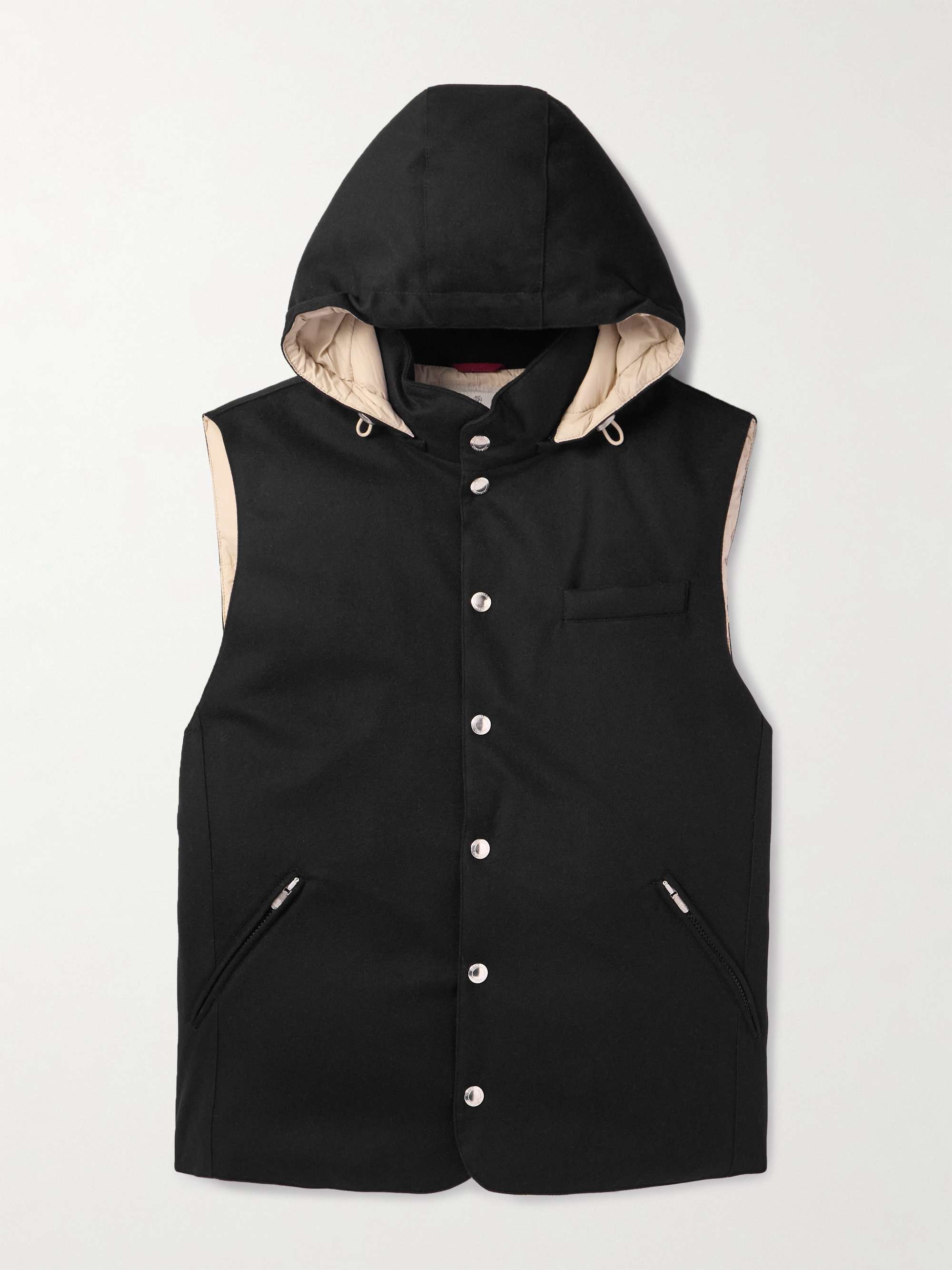 Padded Wool Hooded Gilet view