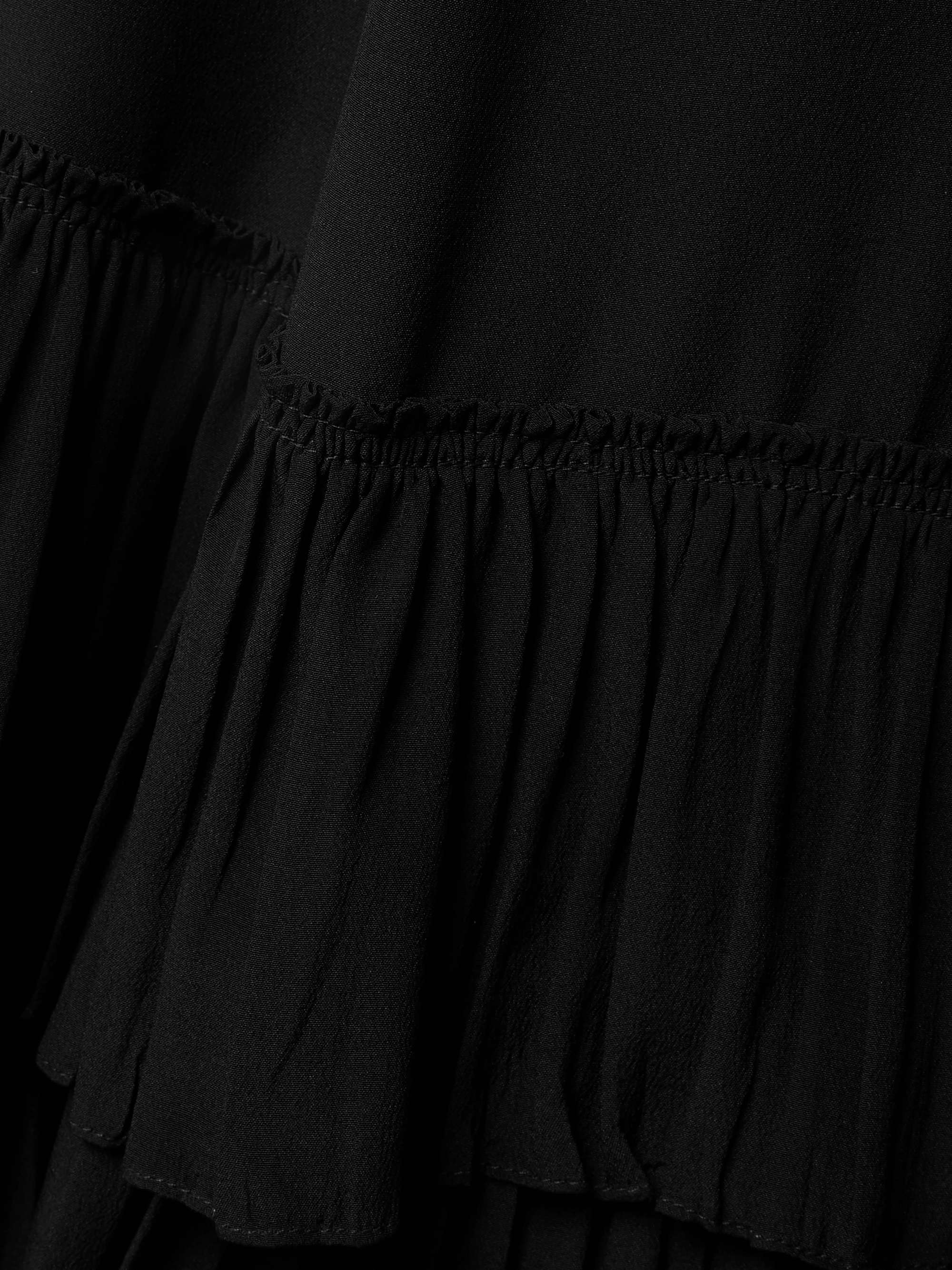 Ruffled silk crepe de chine wide-leg pants view