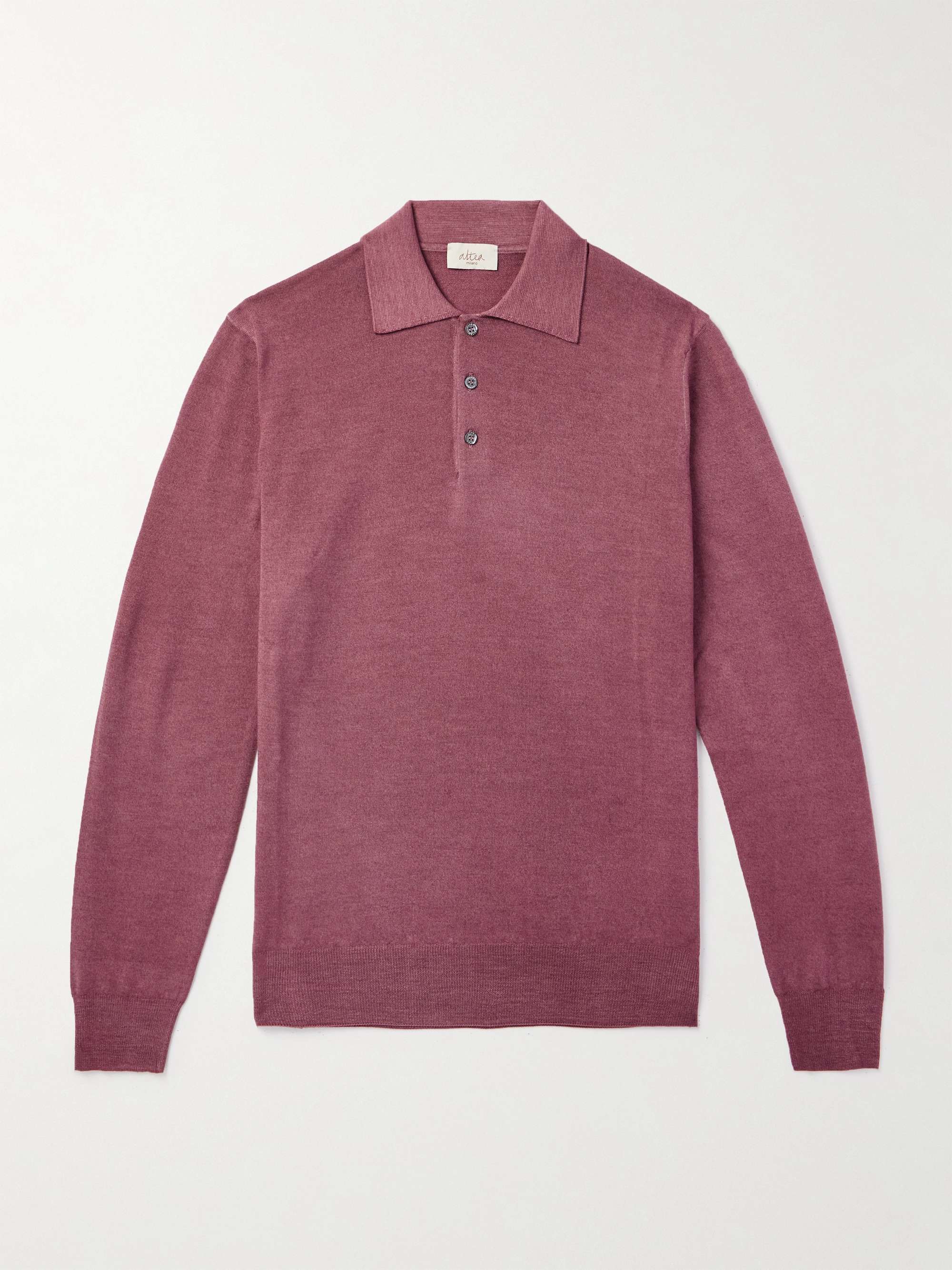 Slim-Fit Garment-Dyed Virgin Wool Polo Shirt view