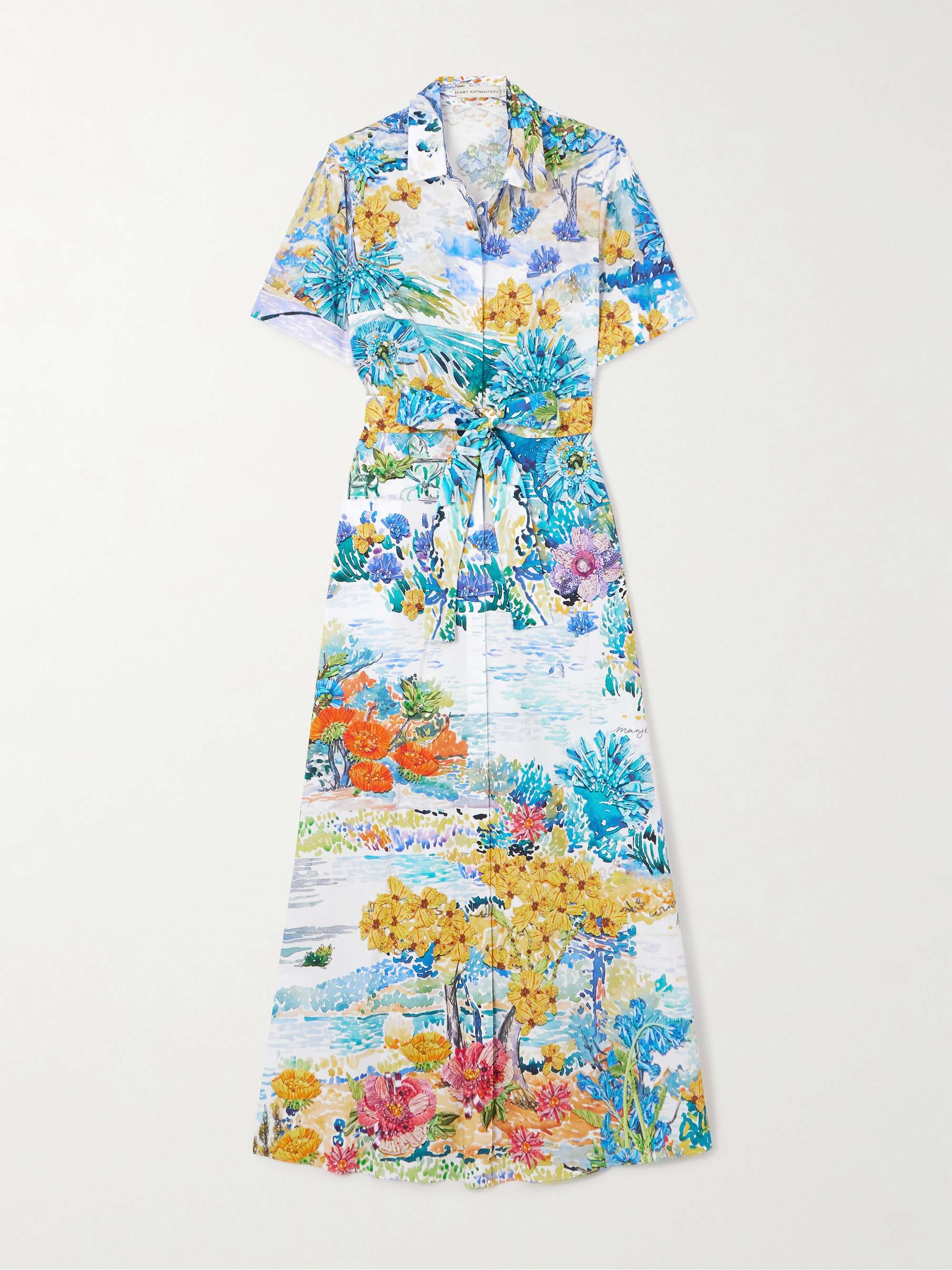 Como belted cotton-poplin maxi dress view