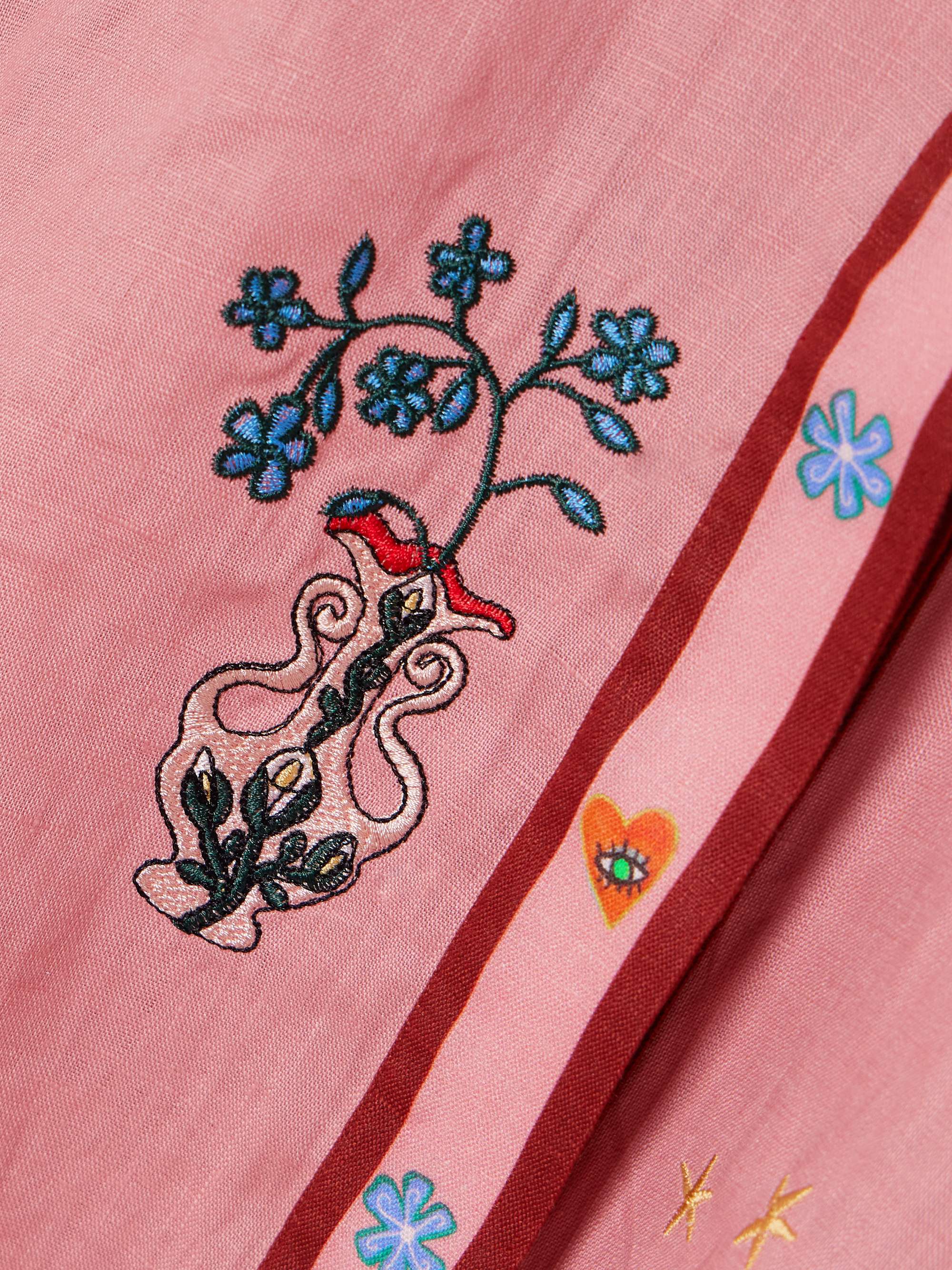 + Nadia Hernandez Timmy oversized embroidered printed linen shirt view