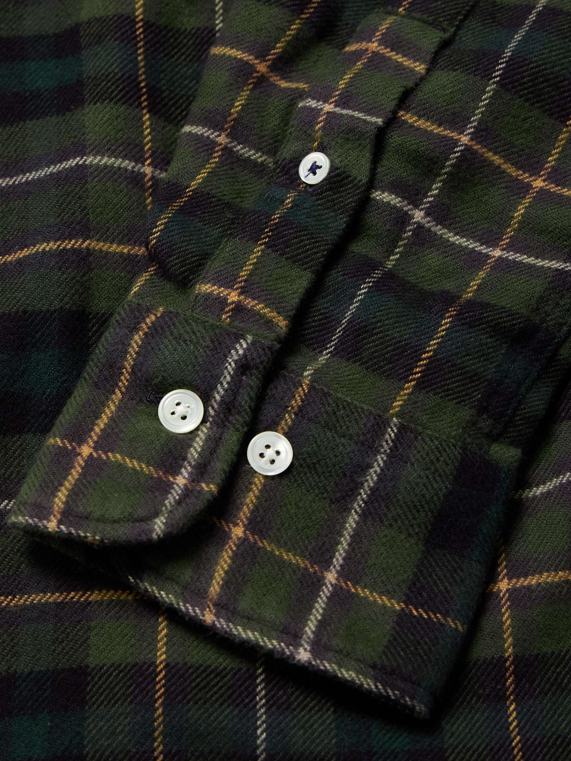 Pitt Button-Down Collar Checked Cotton-Flannel Shirt view