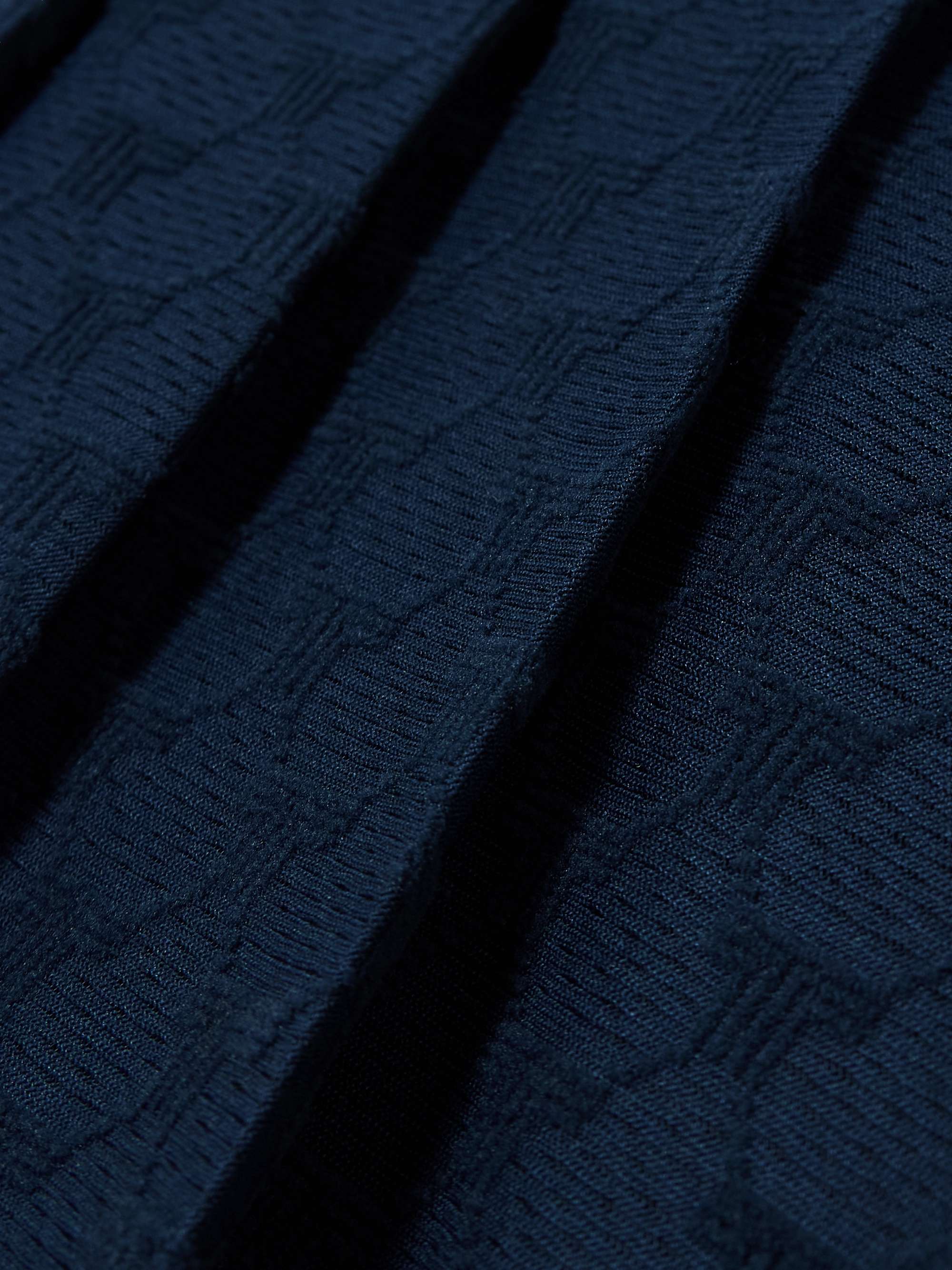 Appliquéd pleated terry-jacquard tennis skirt view