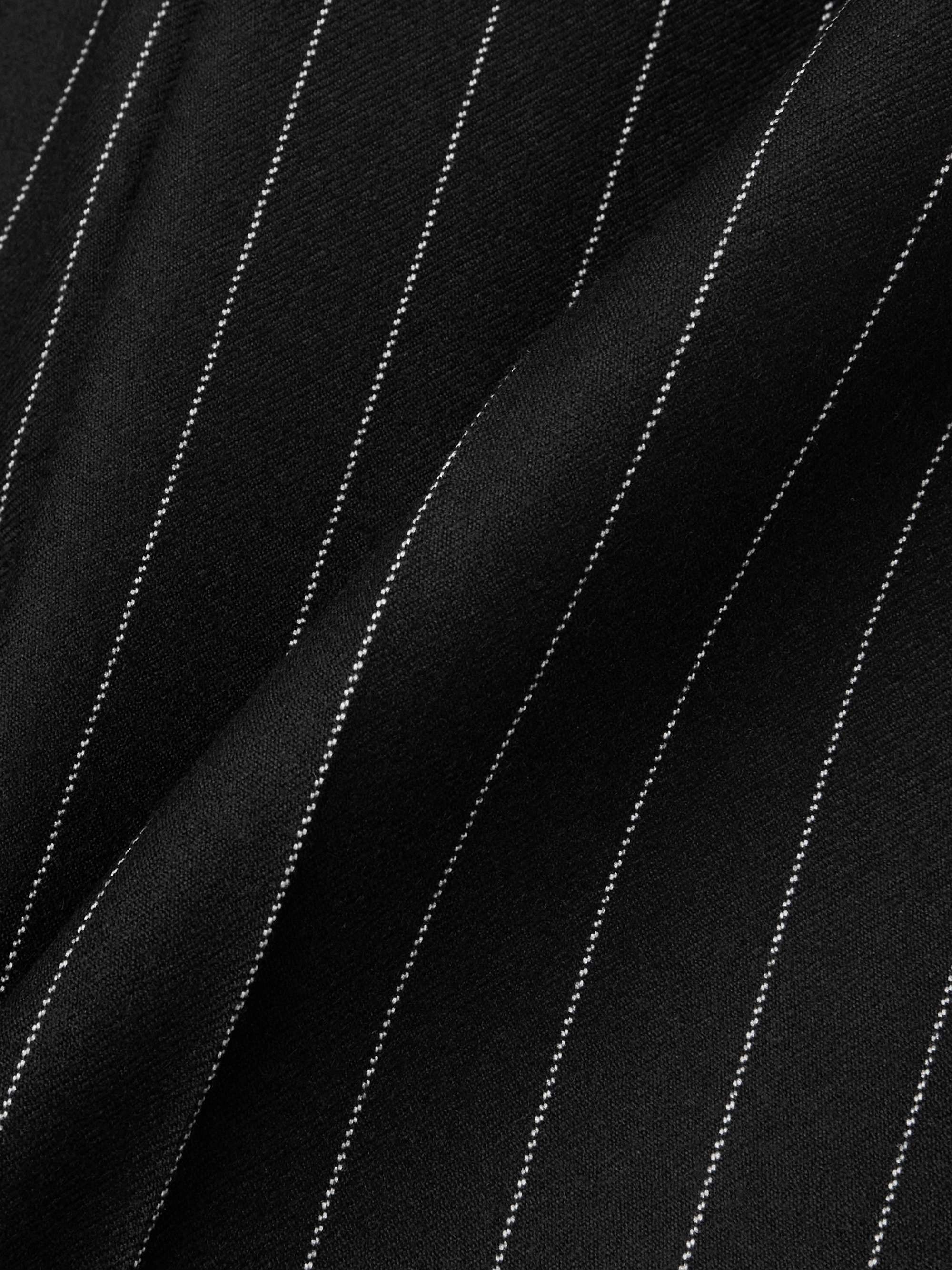 Striped wool-blend straight-leg pants view