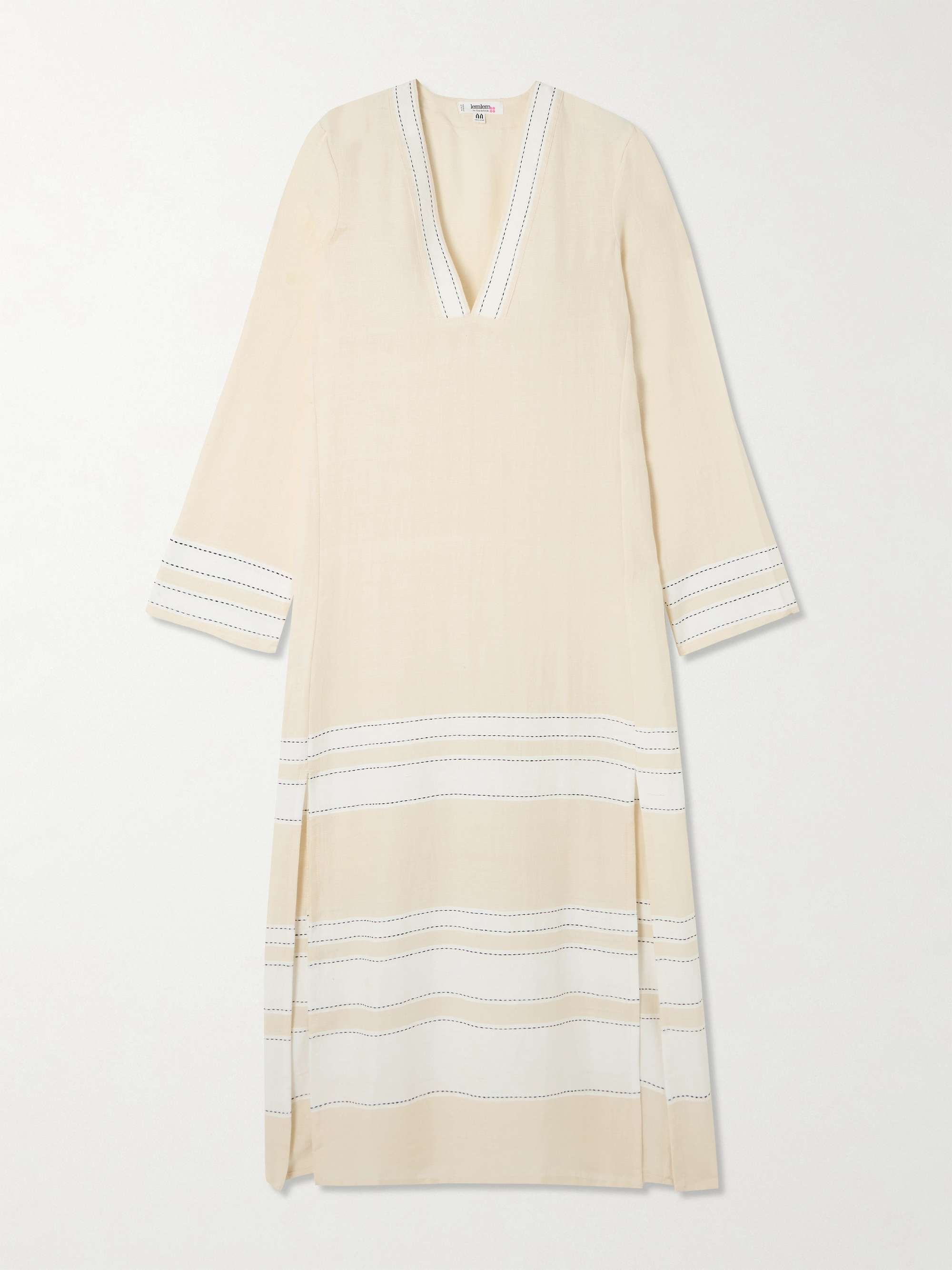 Theodora striped cotton-blend midi dress view