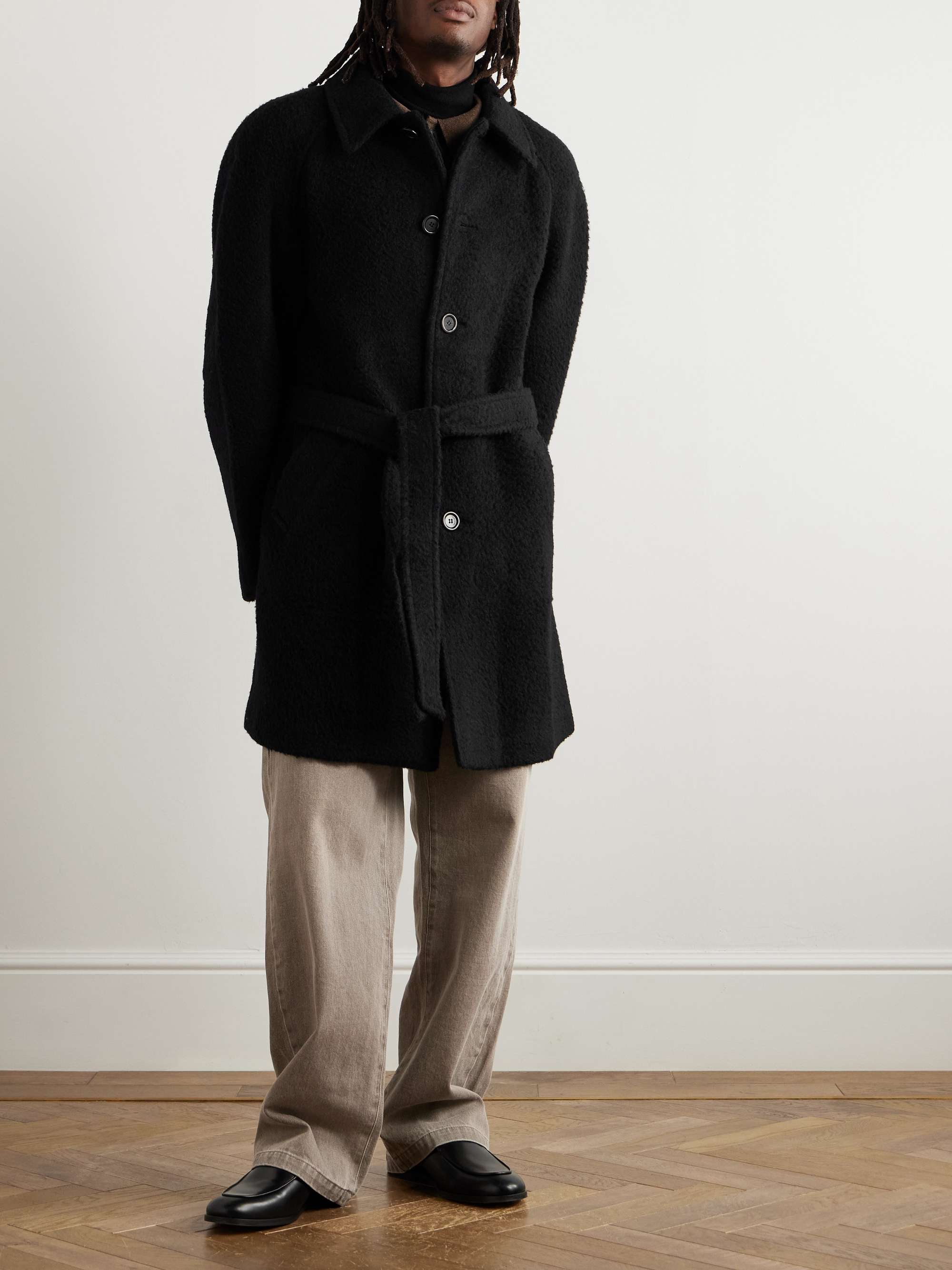 Oversized Belted Wool-Blend Bouclé Coat view