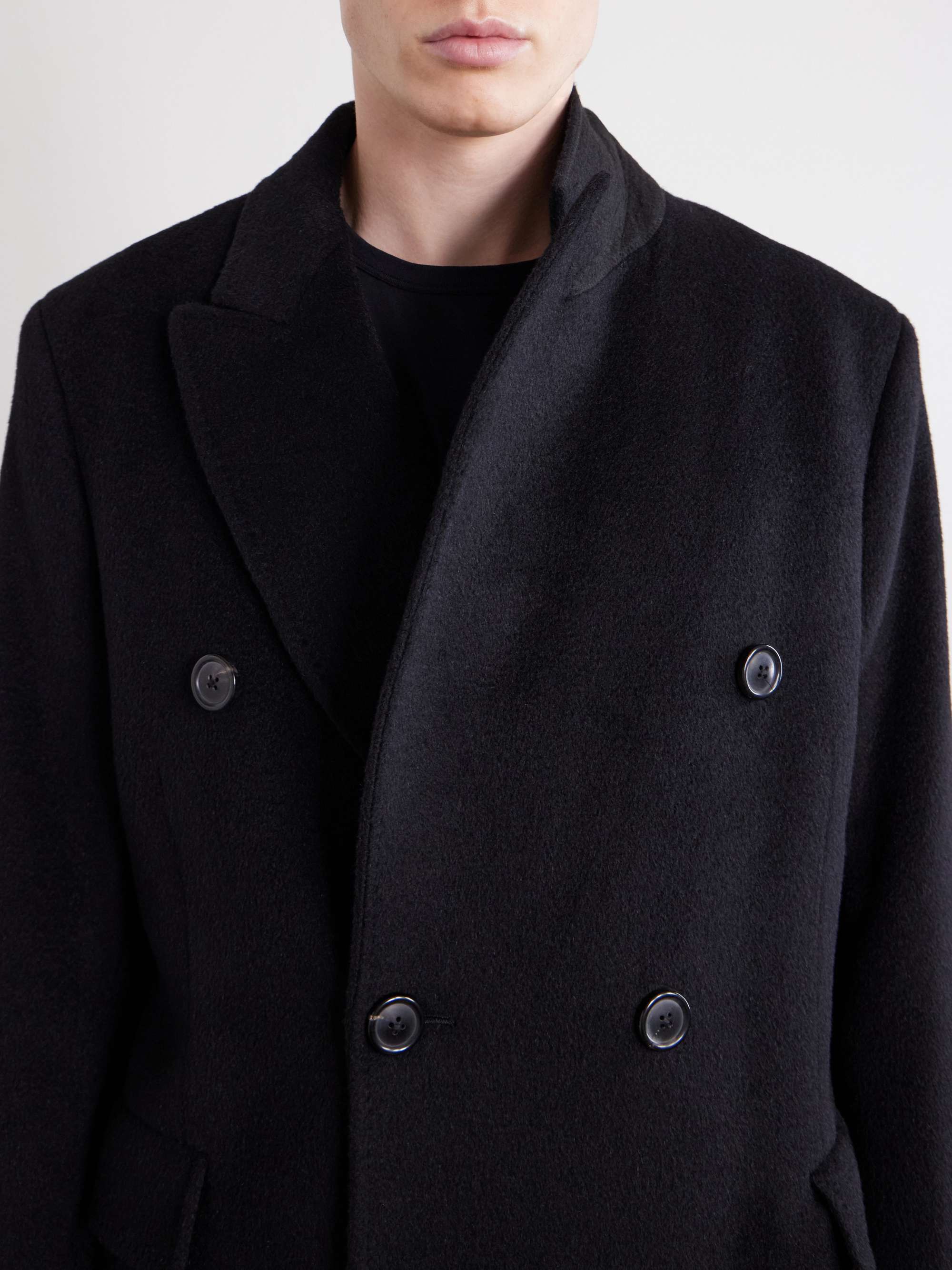 Whale Double-Breasted Mohair-Blend Coat view