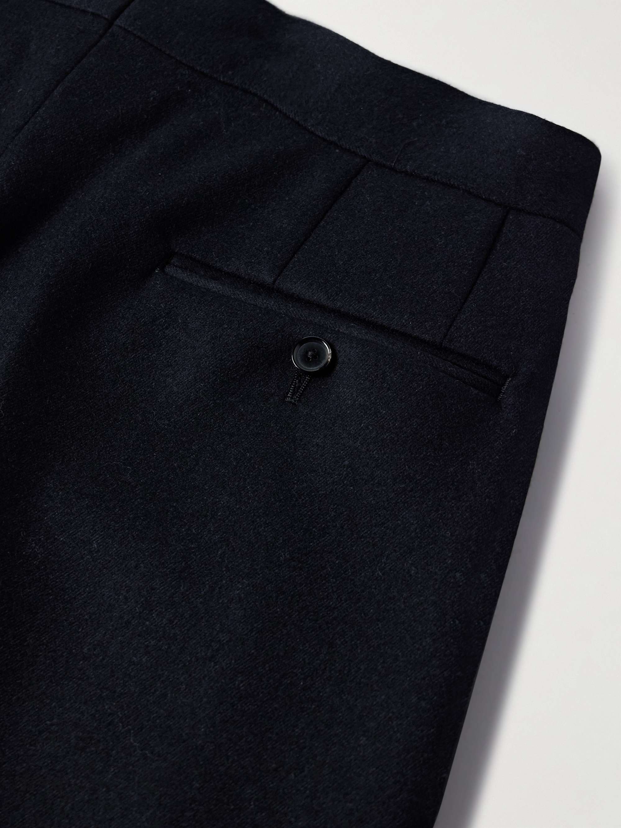 Wide-Leg Pleated Wool-Twill Suit Trousers view