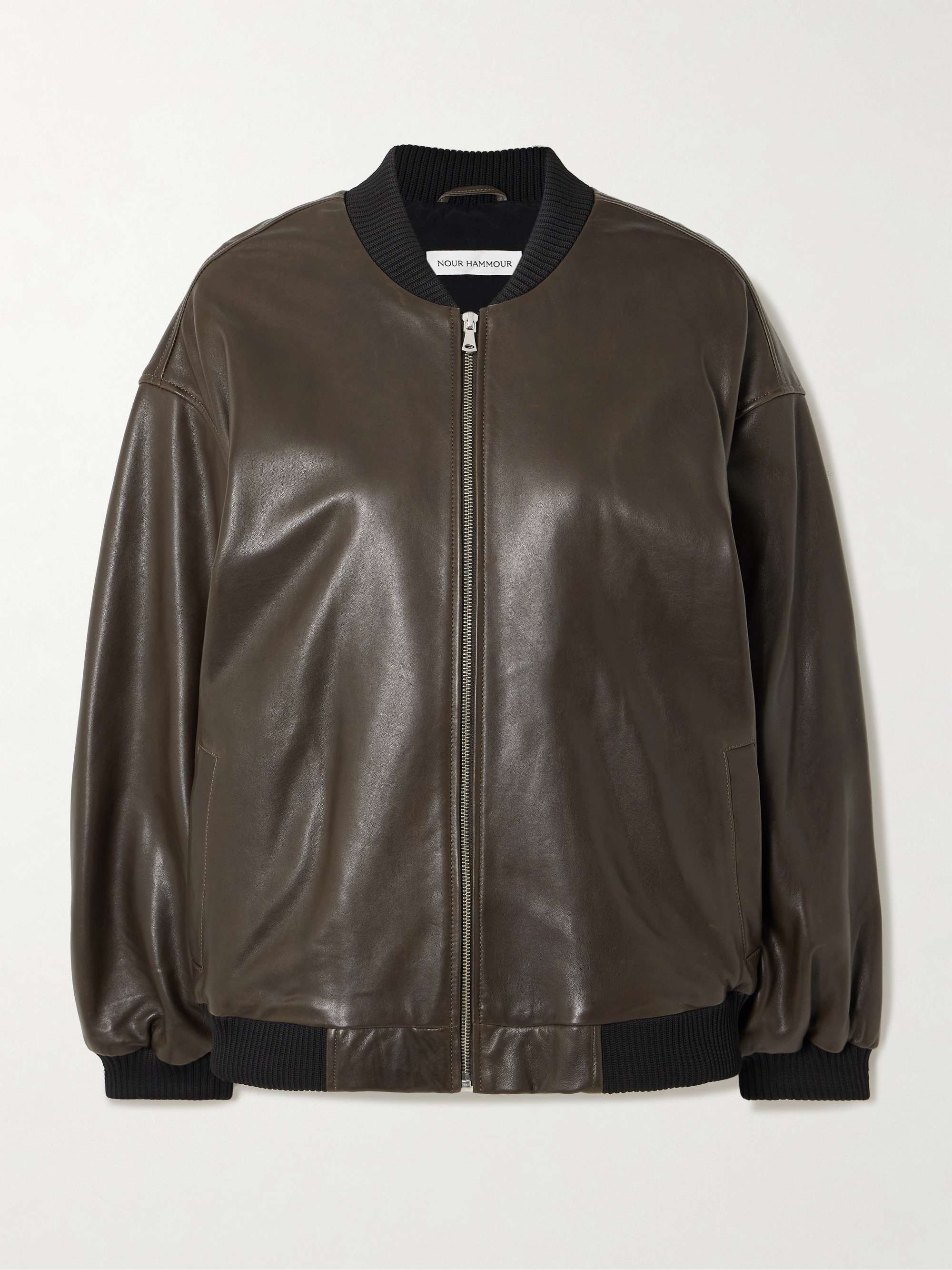 Marly leather bomber jacket view