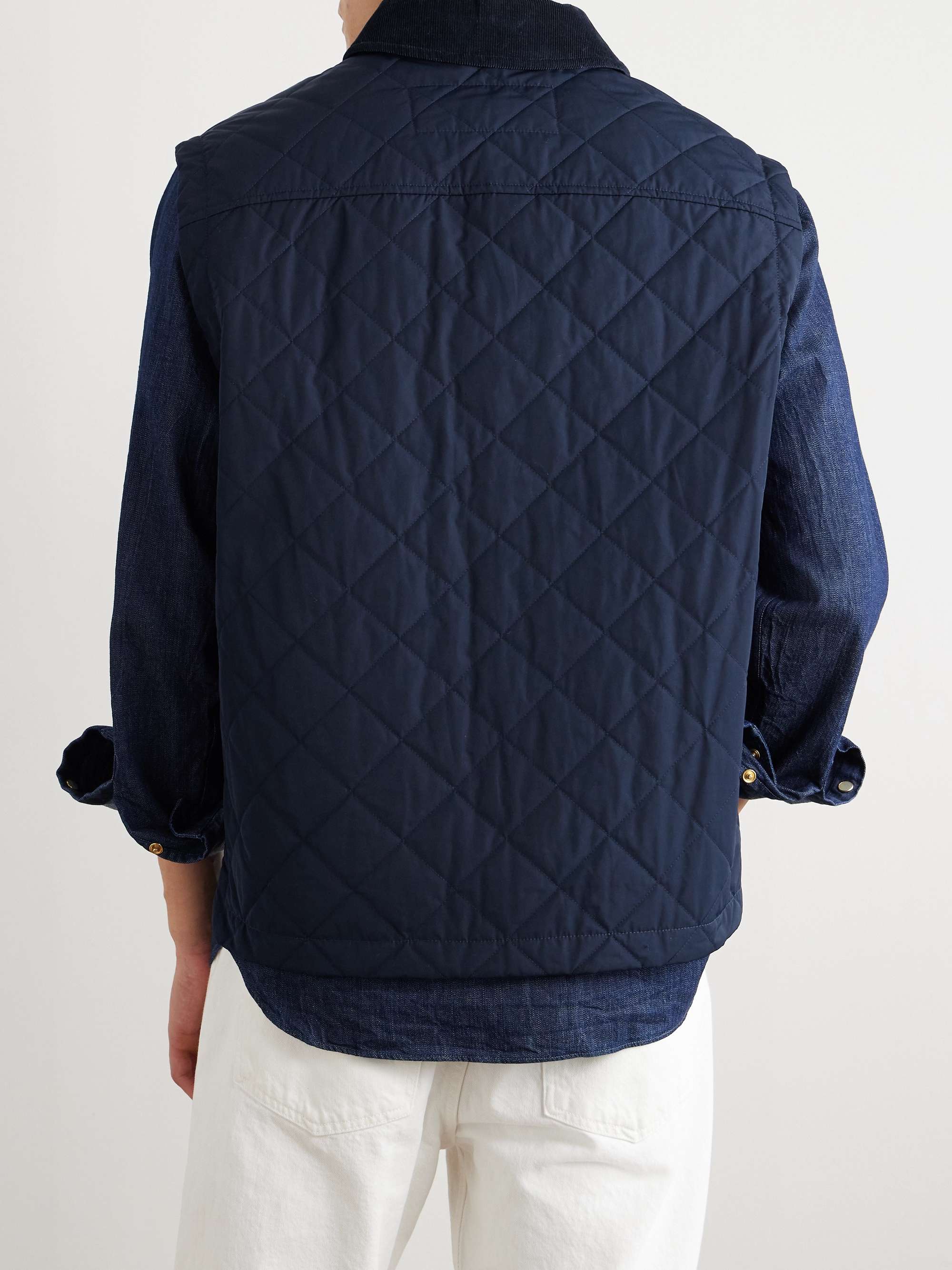 Corduroy-Trimmed Quilted Shell Down Gilet view