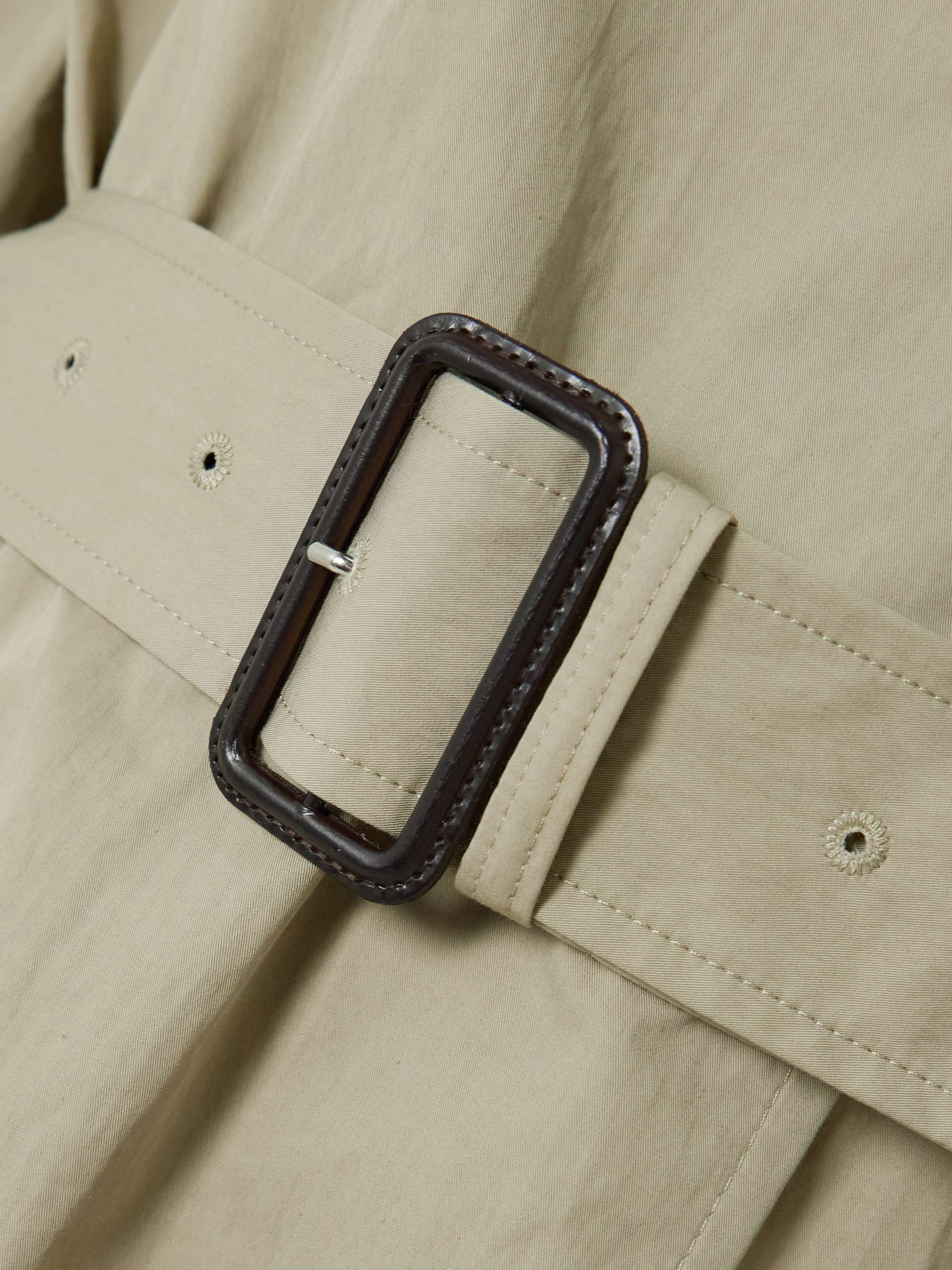 Belted organic cotton-blend trench coat view