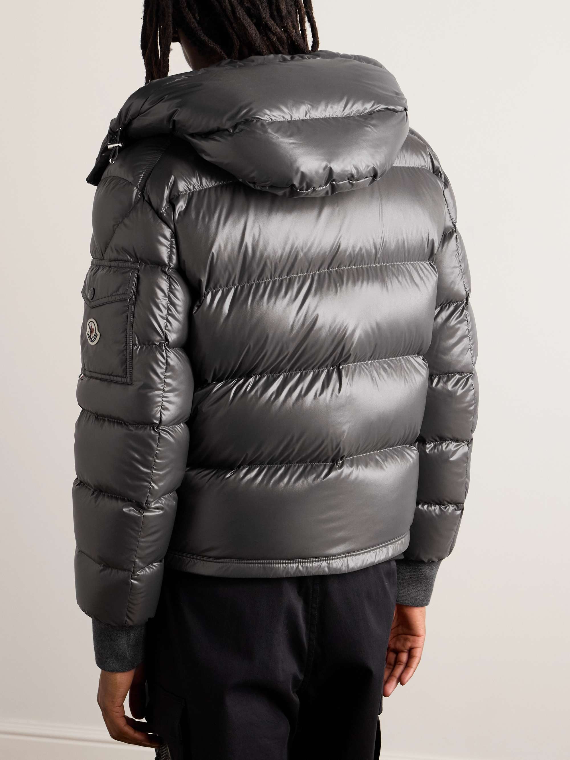 Maljasset Slim-Fit Quilted Lacquered-Nylon Hooded Down Jacket view