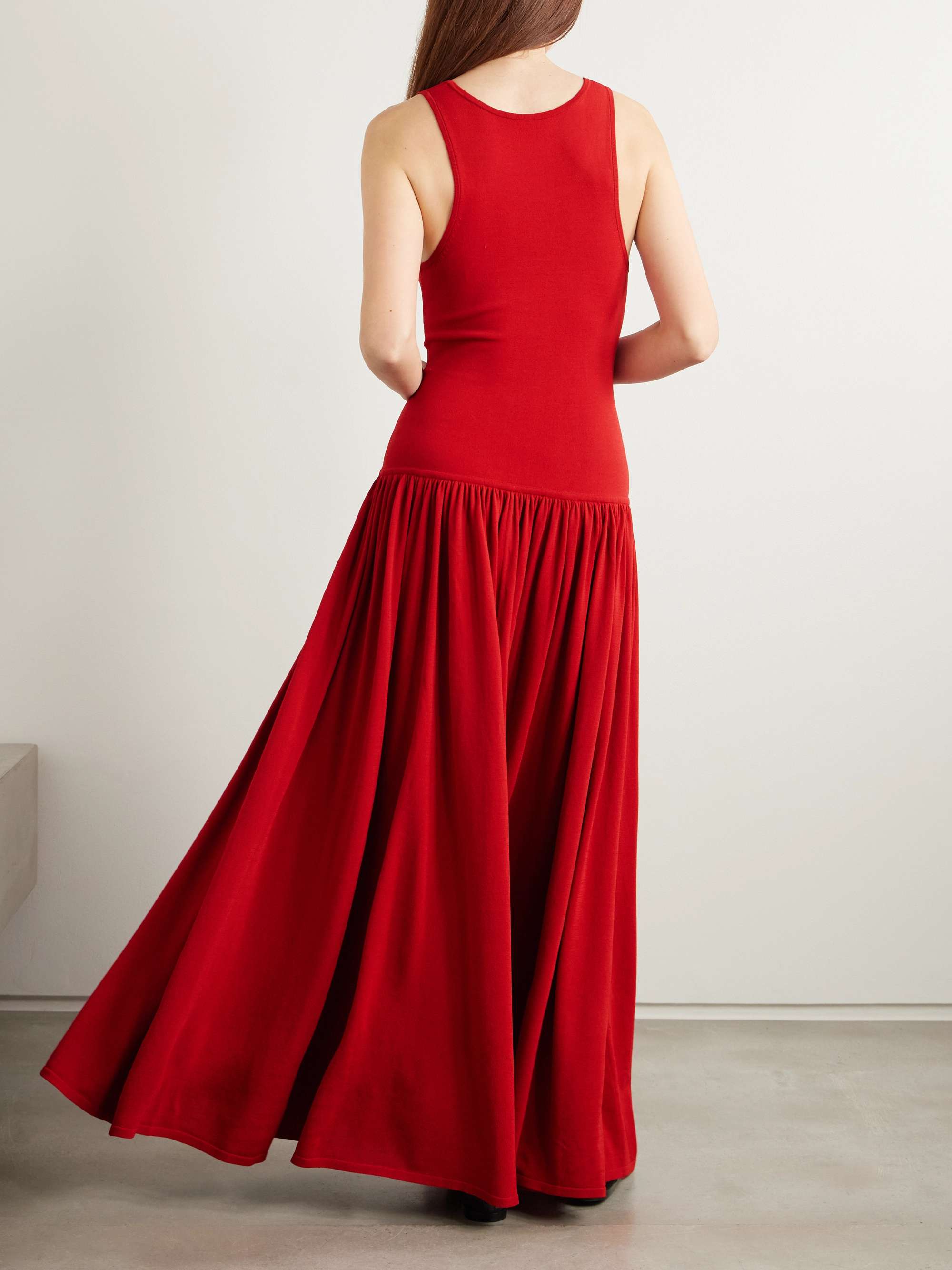 Jada gathered knitted maxi dress view
