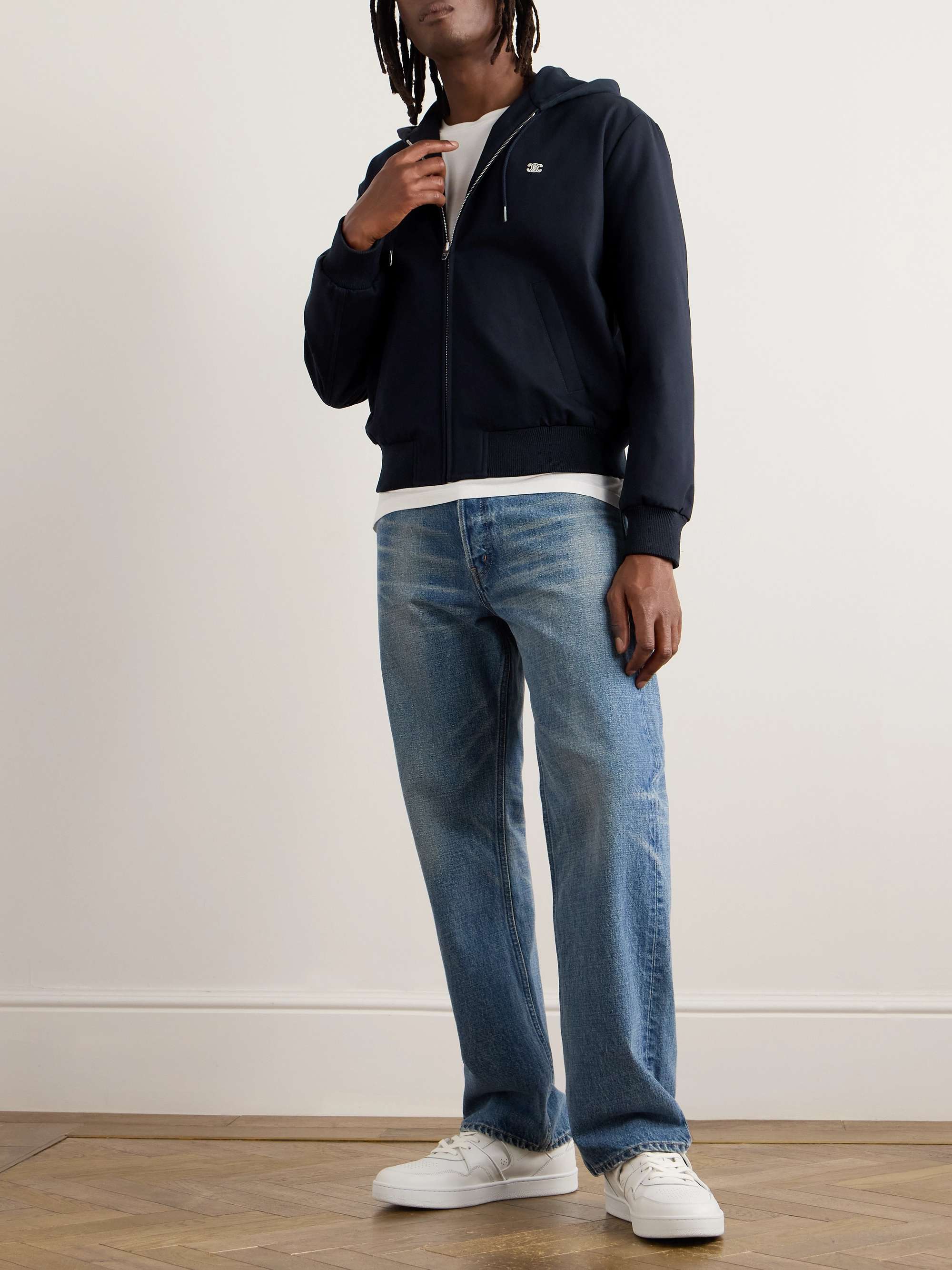 Logo-Appliquéd Cotton-Gabardine Hooded Jacket view