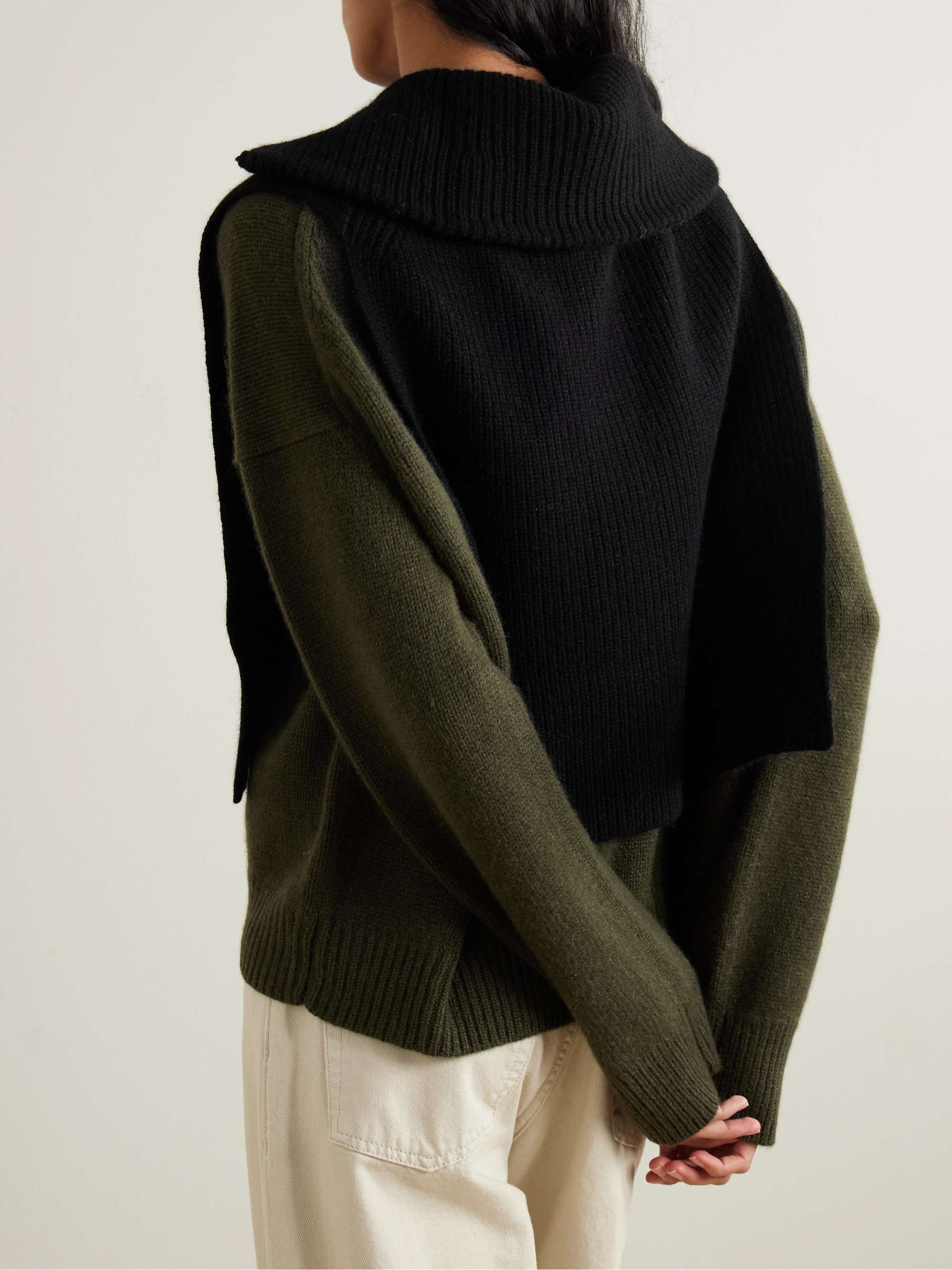 Jetta ribbed cashmere half-zip snood view