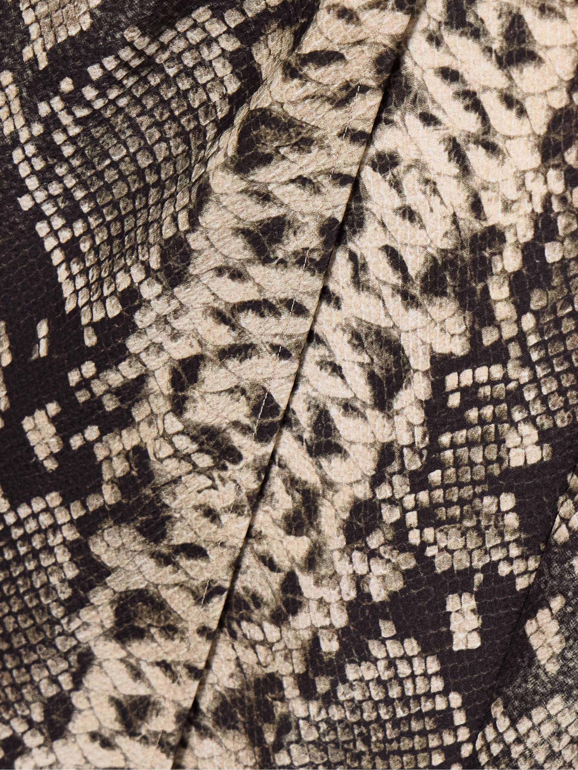 Wrap-effect draped snake-print hammered-satin midi dress view