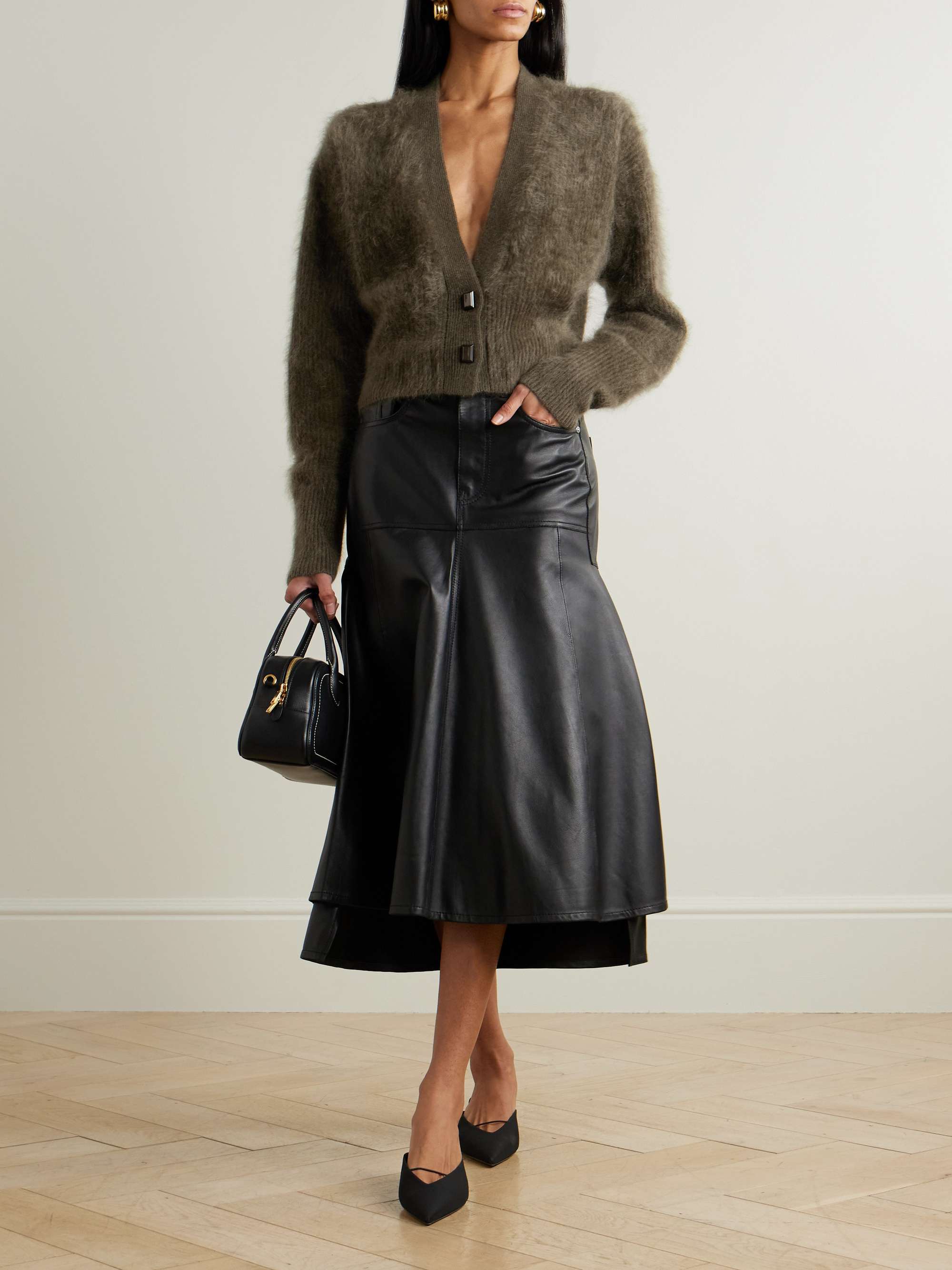 Loom brushed cashmere-blend cardigan view