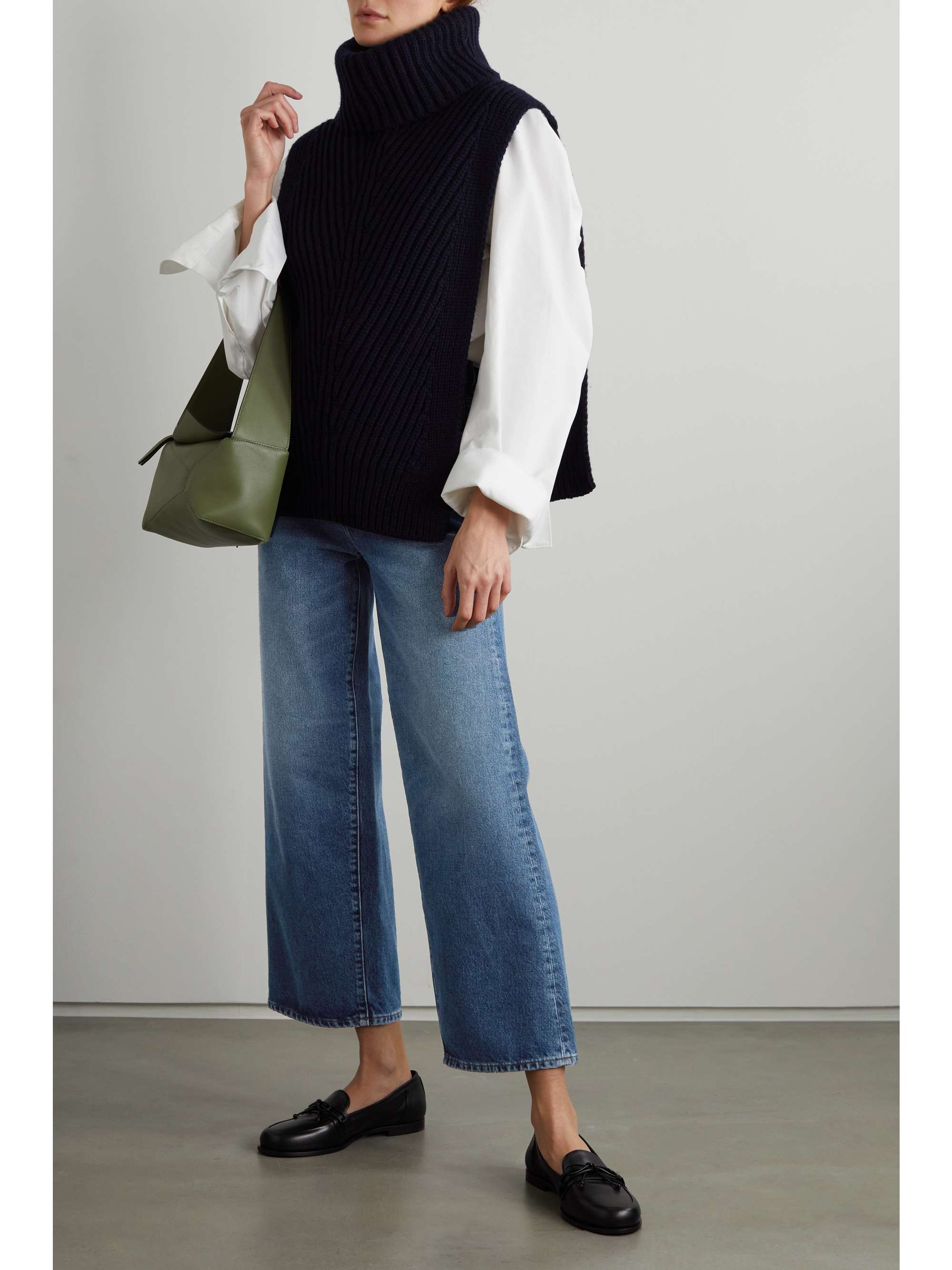 + NET SUSTAIN cropped high-rise flared organic jeans view