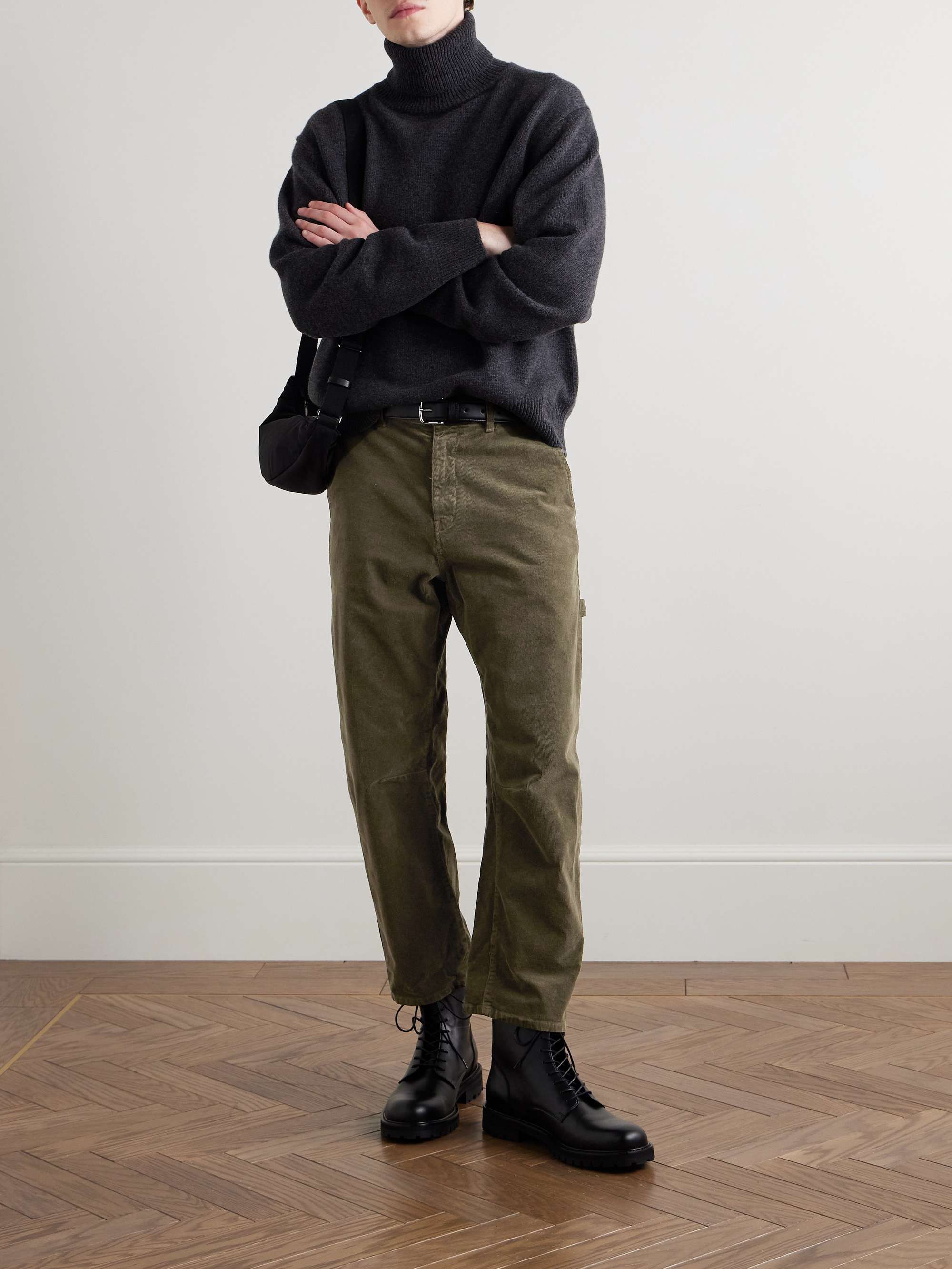 Carpenter Cropped Straight-Leg Cotton-Blend Corduroy Trousers view