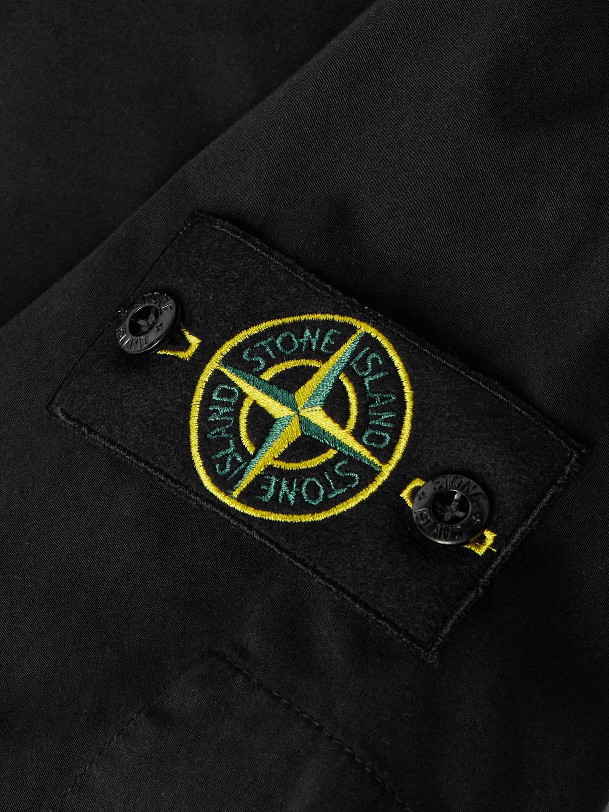 Slim-Fit Logo-Appliquéd Organic Cotton-Blend Sateen Jacket view
