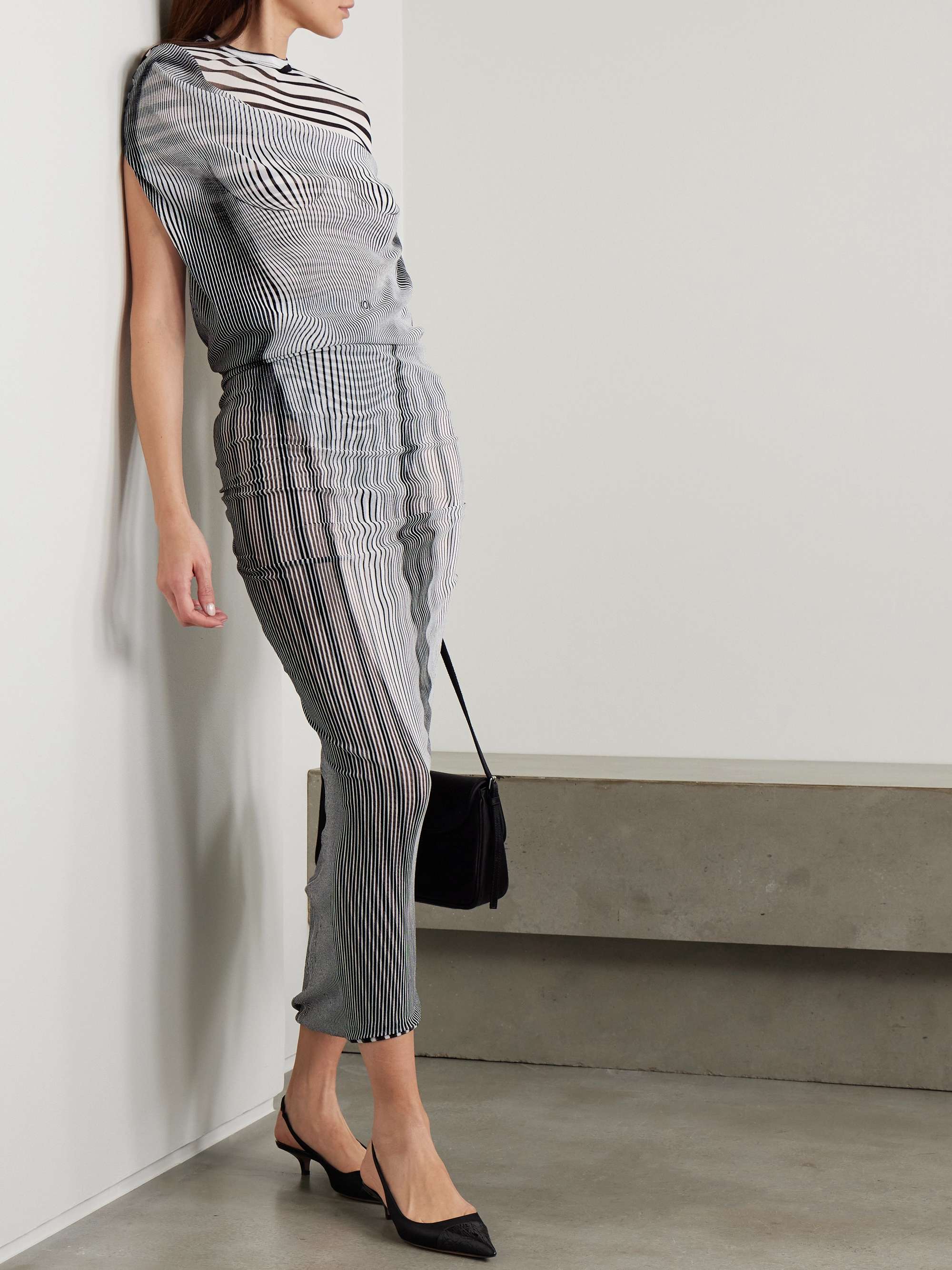 Body Morphing layered draped tulle midi dress view