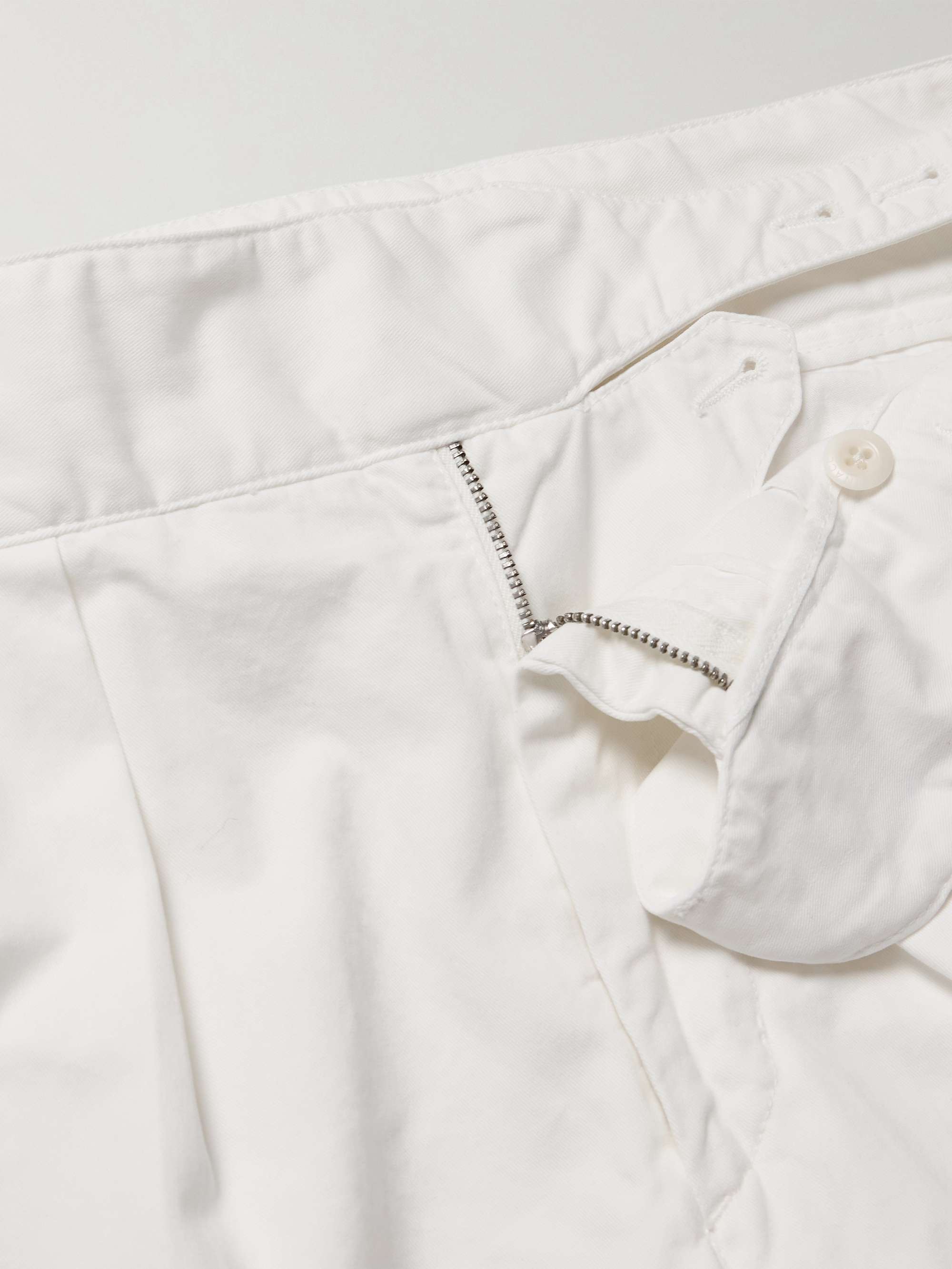 Manny Straight-Leg Pleated Cotton-Twill Trousers view