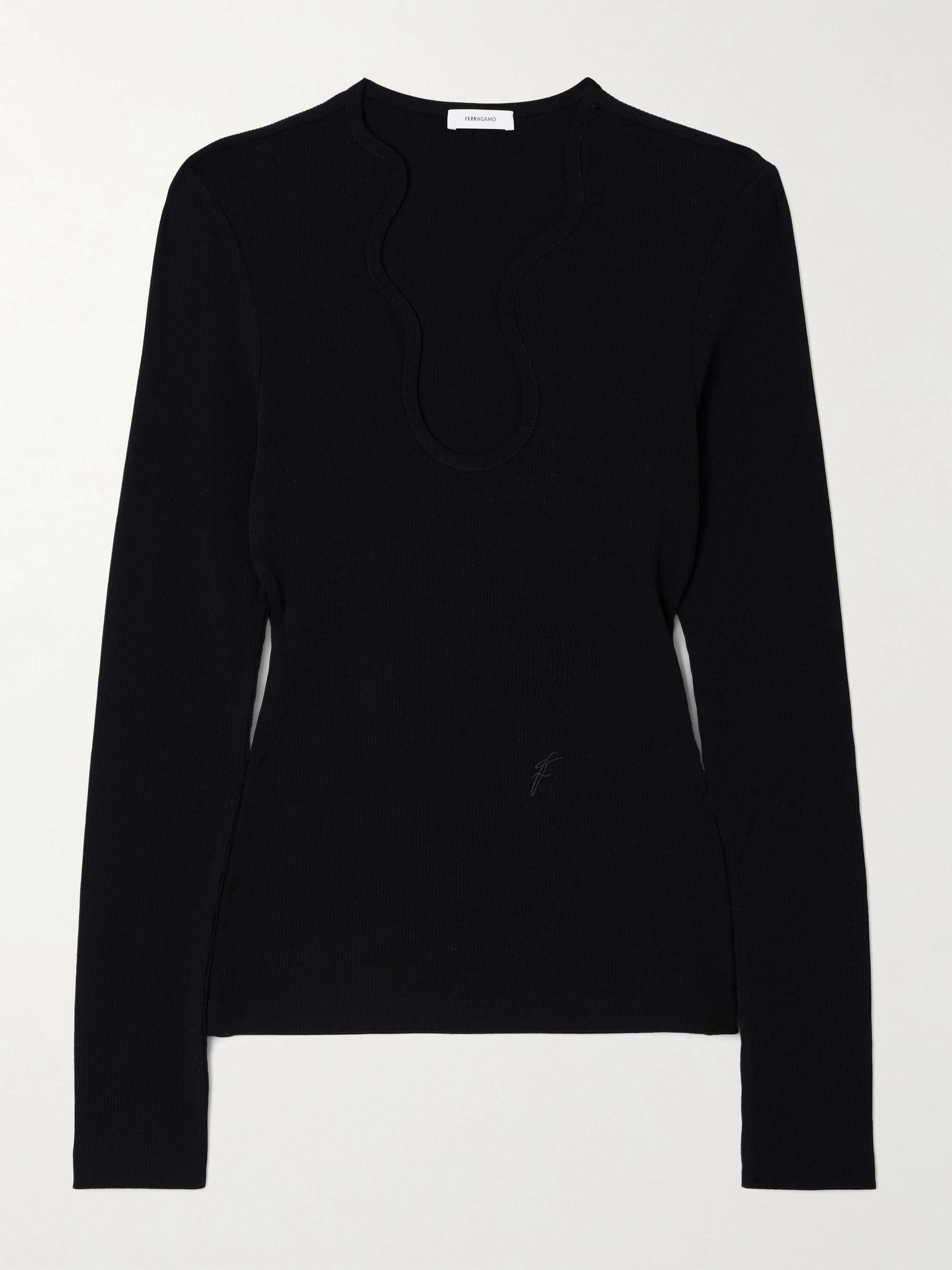 Ribbed cotton top view