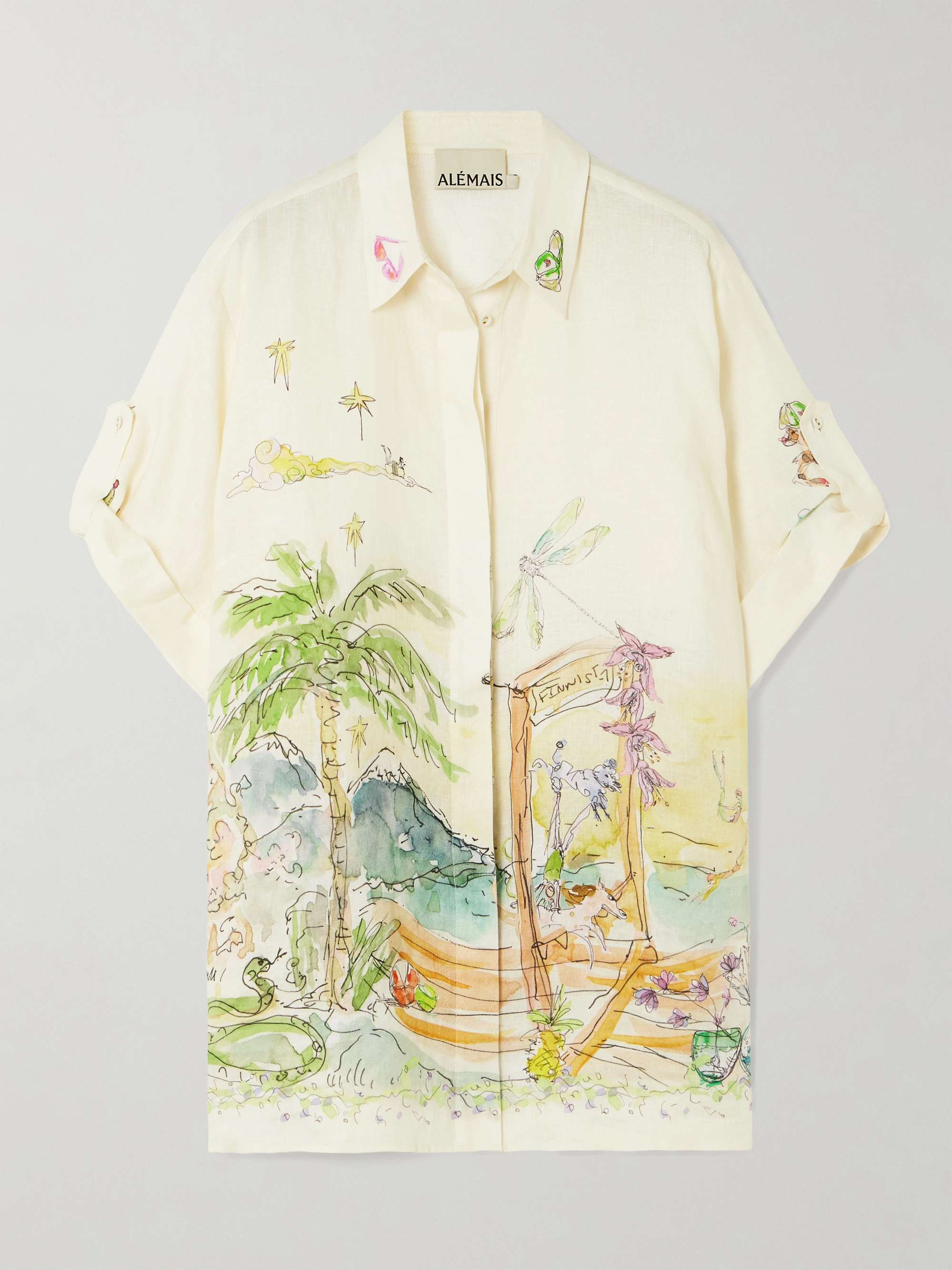 + Anouk Colantoni printed linen-gauze shirt view