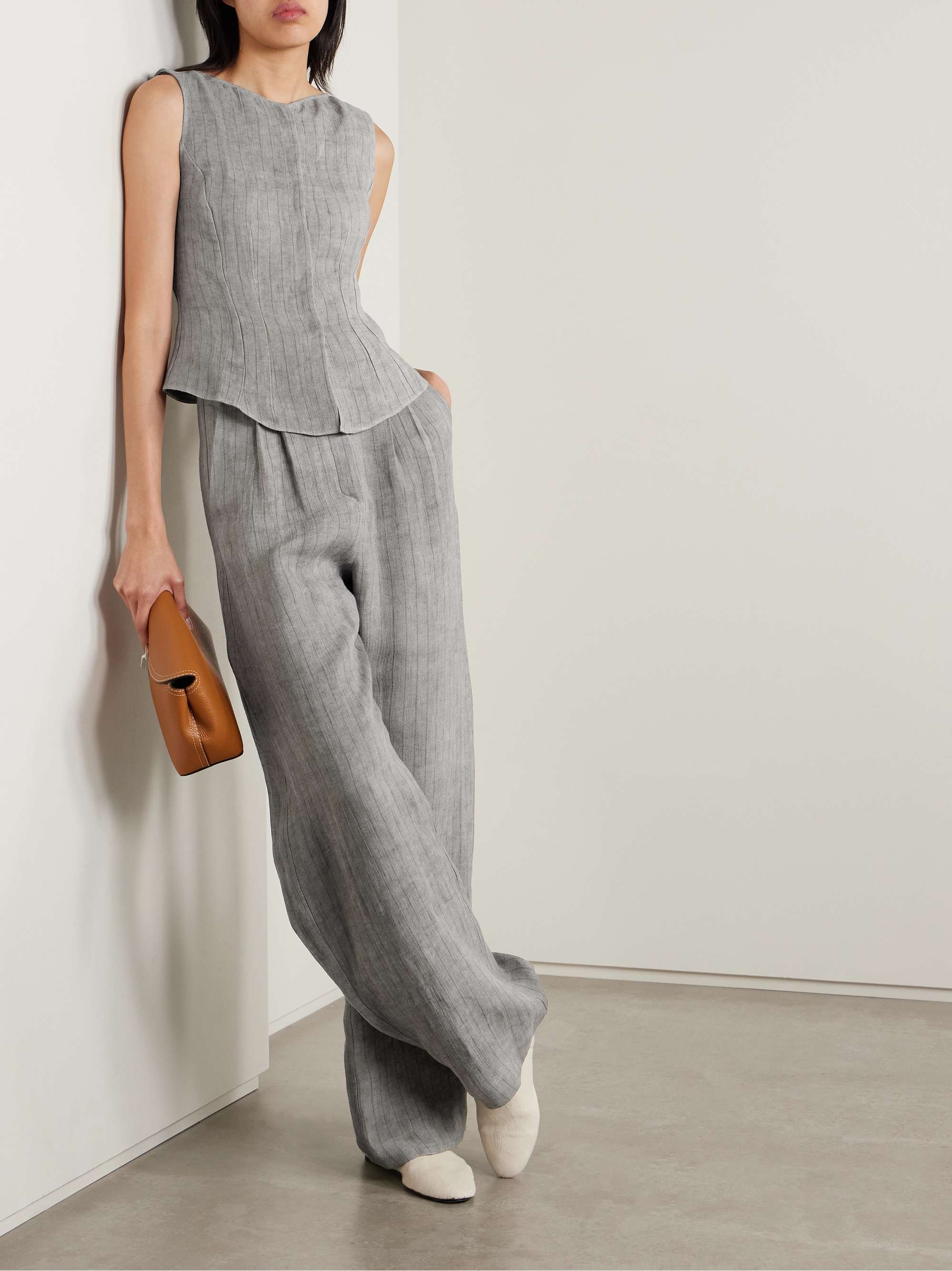 Lupe striped linen vest view