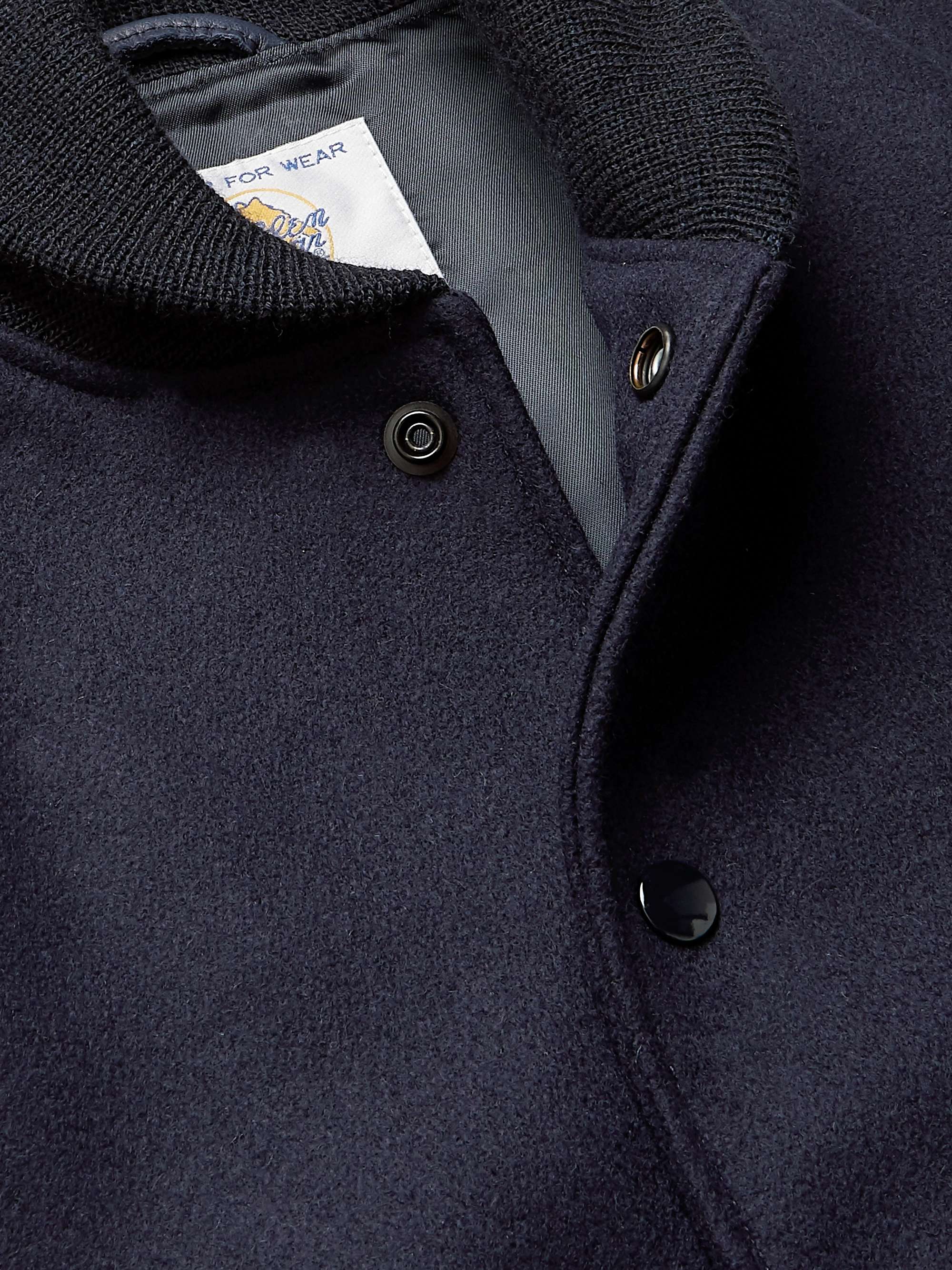 The Albany Wool-Blend and Leather Varsity Jacket view