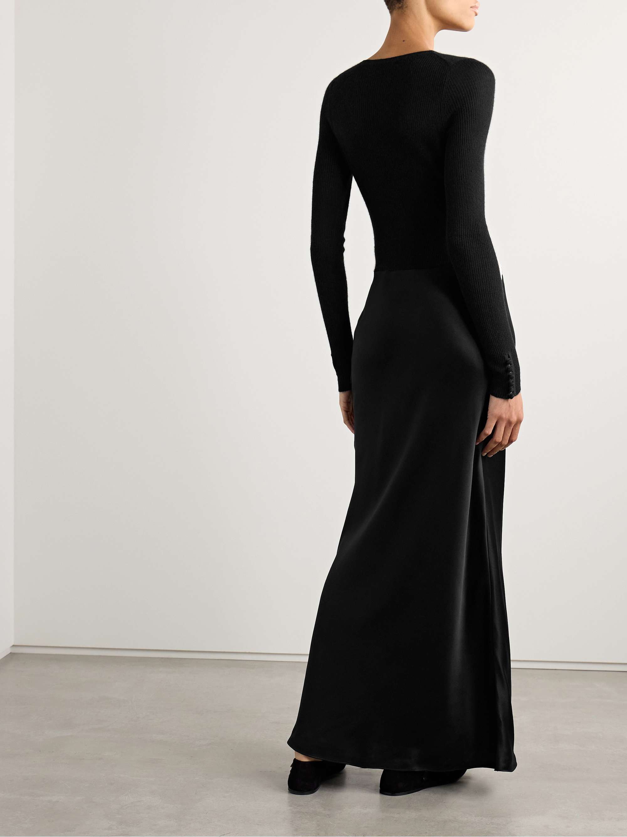 Kerry lace-trimmed ribbed silk-chiffon and satin maxi dress view