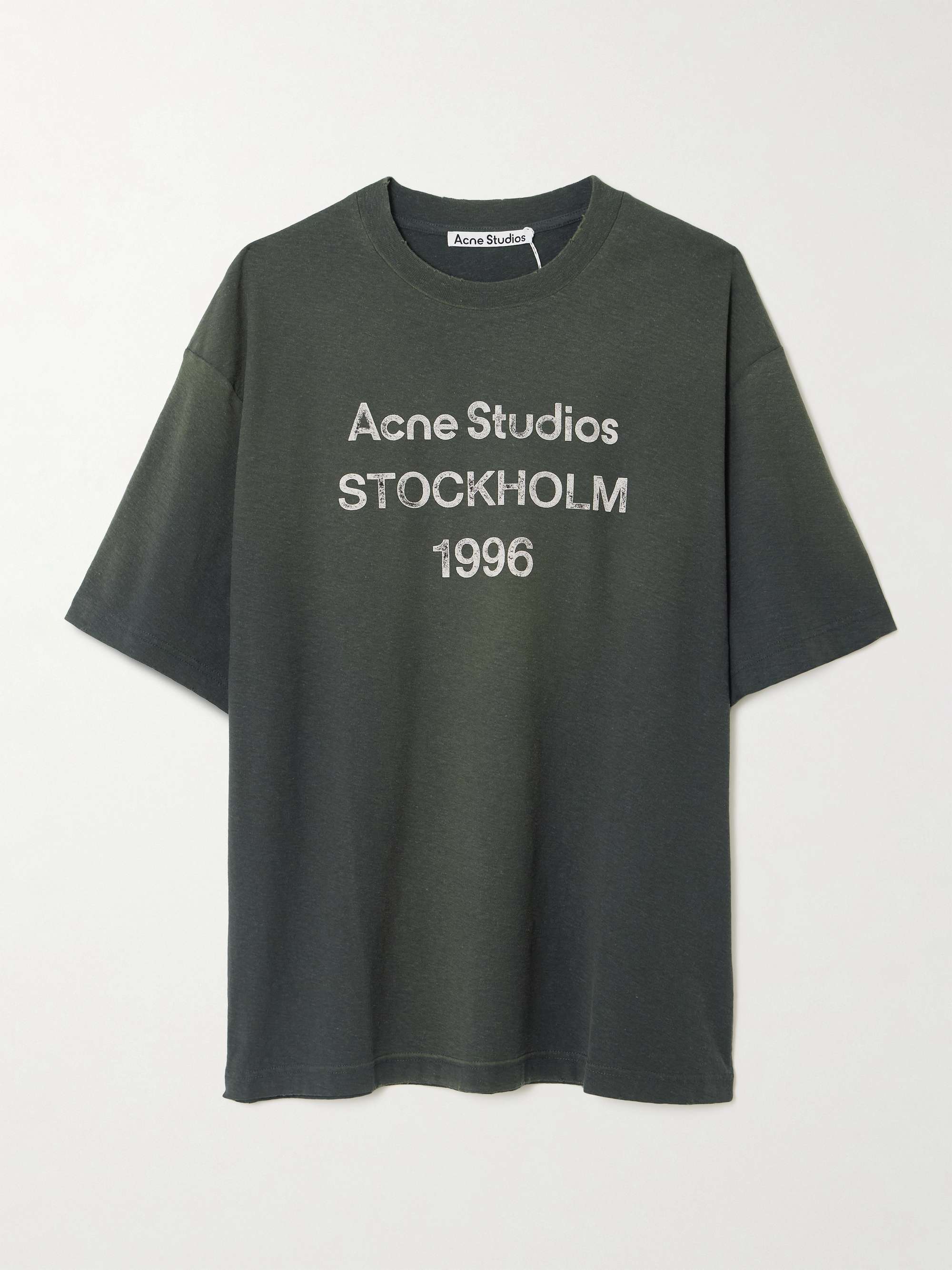 Printed distressed organic cotton-jersey T-shirt view