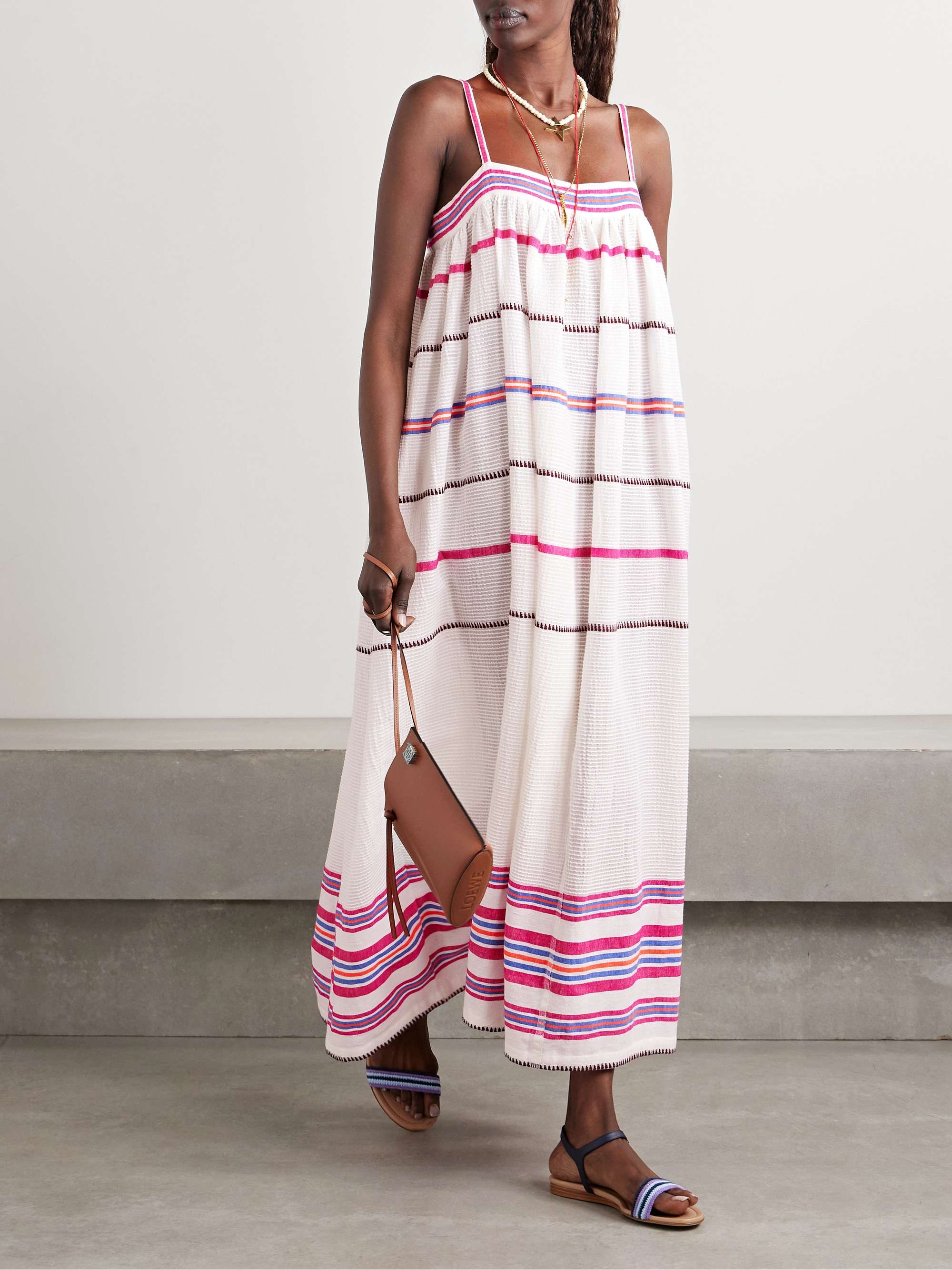 Eda striped cotton-blend maxi dress view