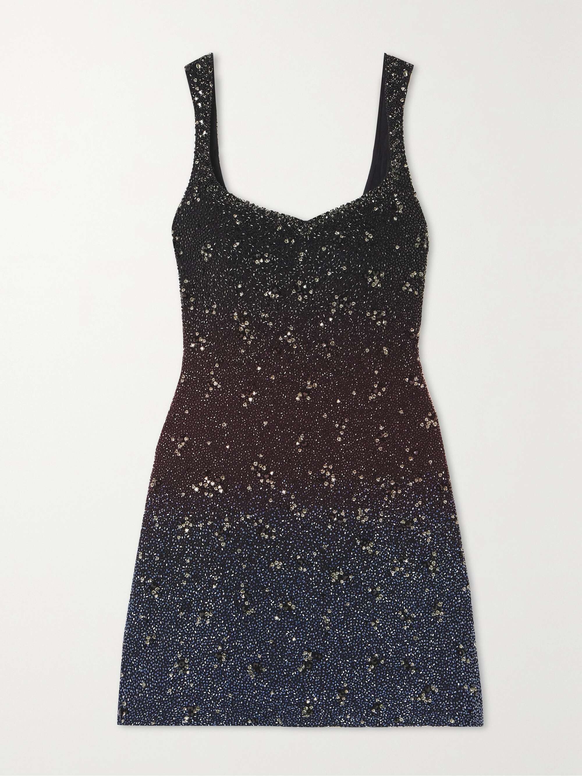 Galaxy embellished stretch-mesh mini dress view
