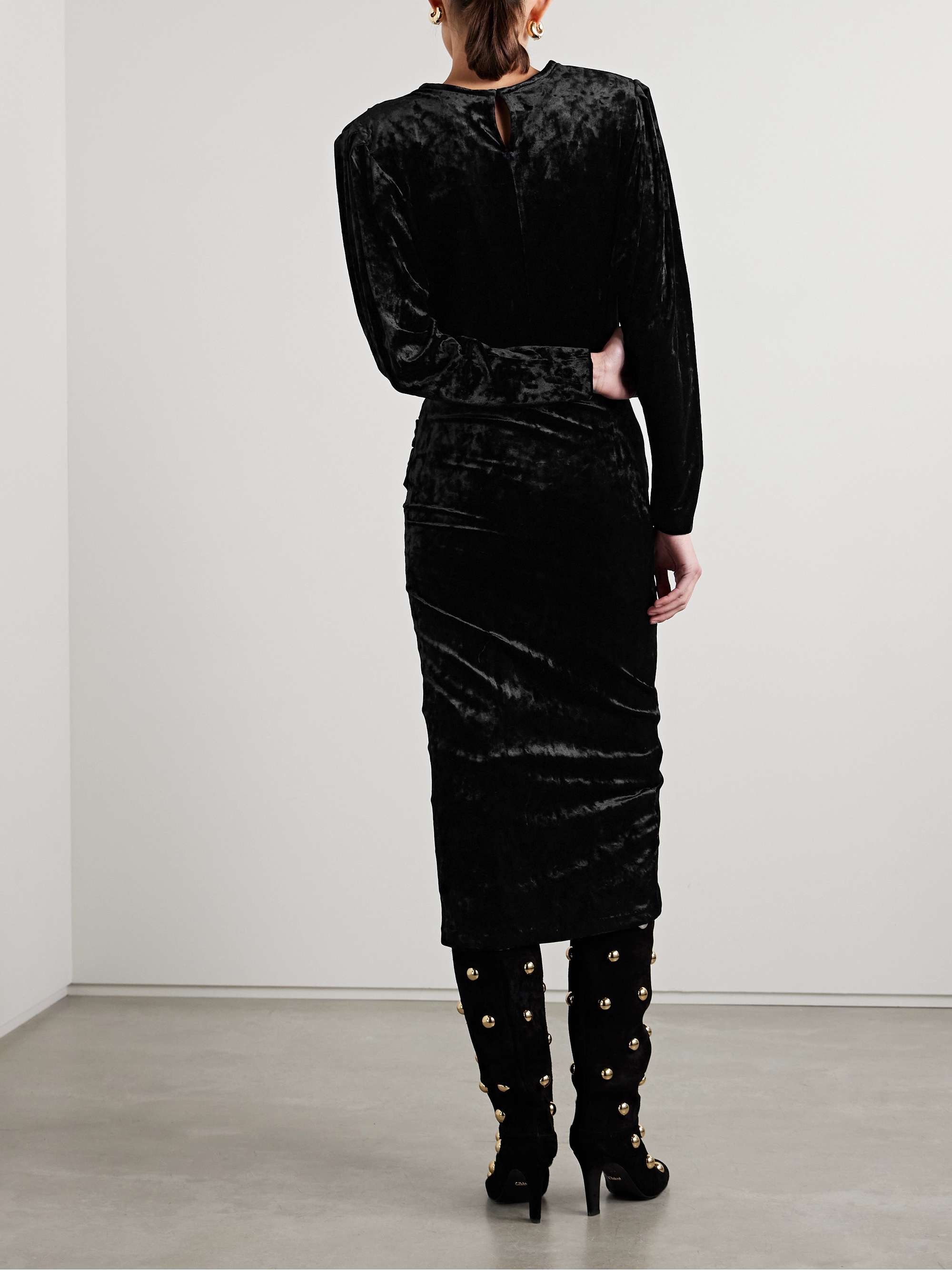 Hadley wrap-effect velvet midi dress view