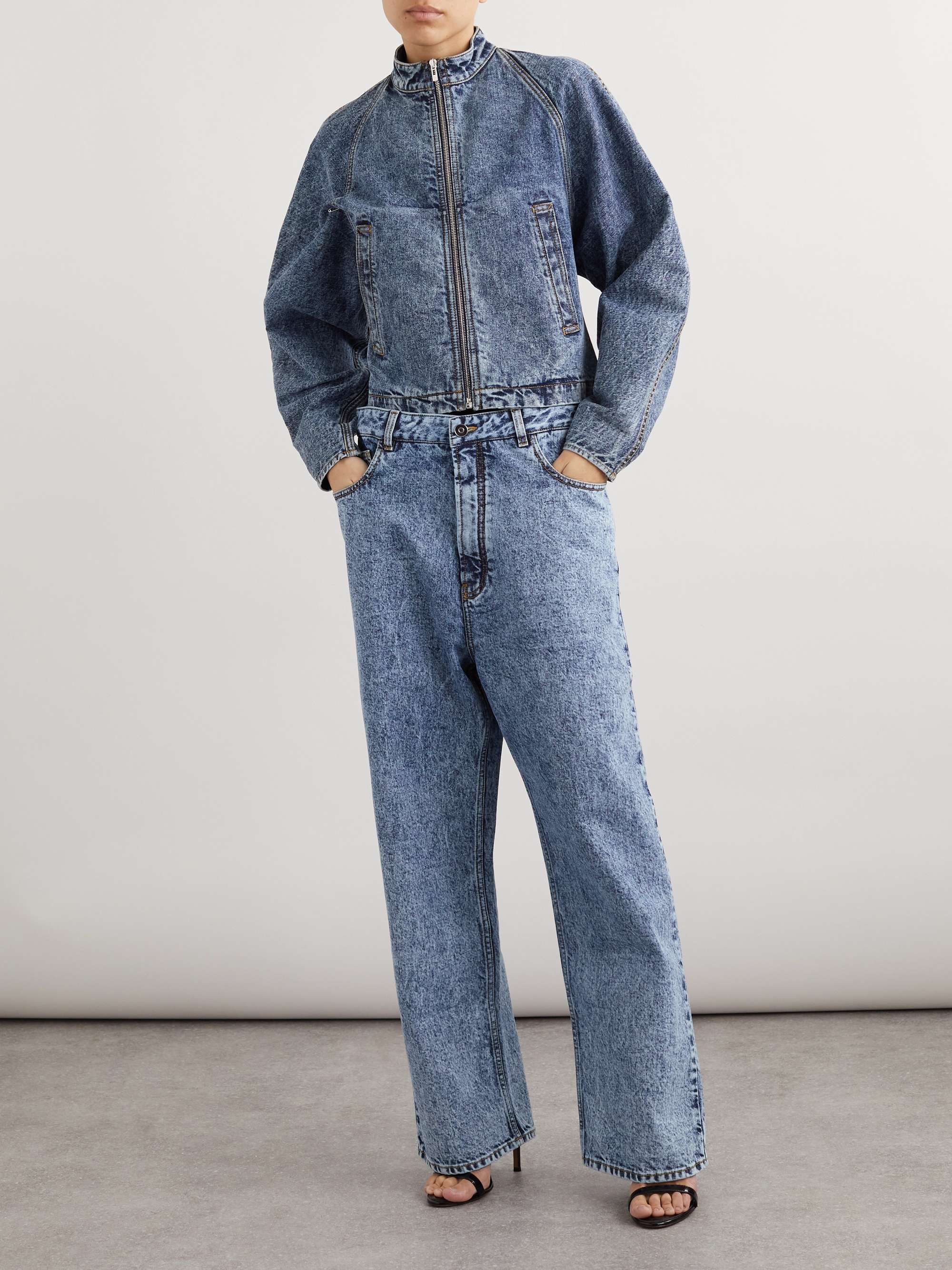 Paneled denim jacket view