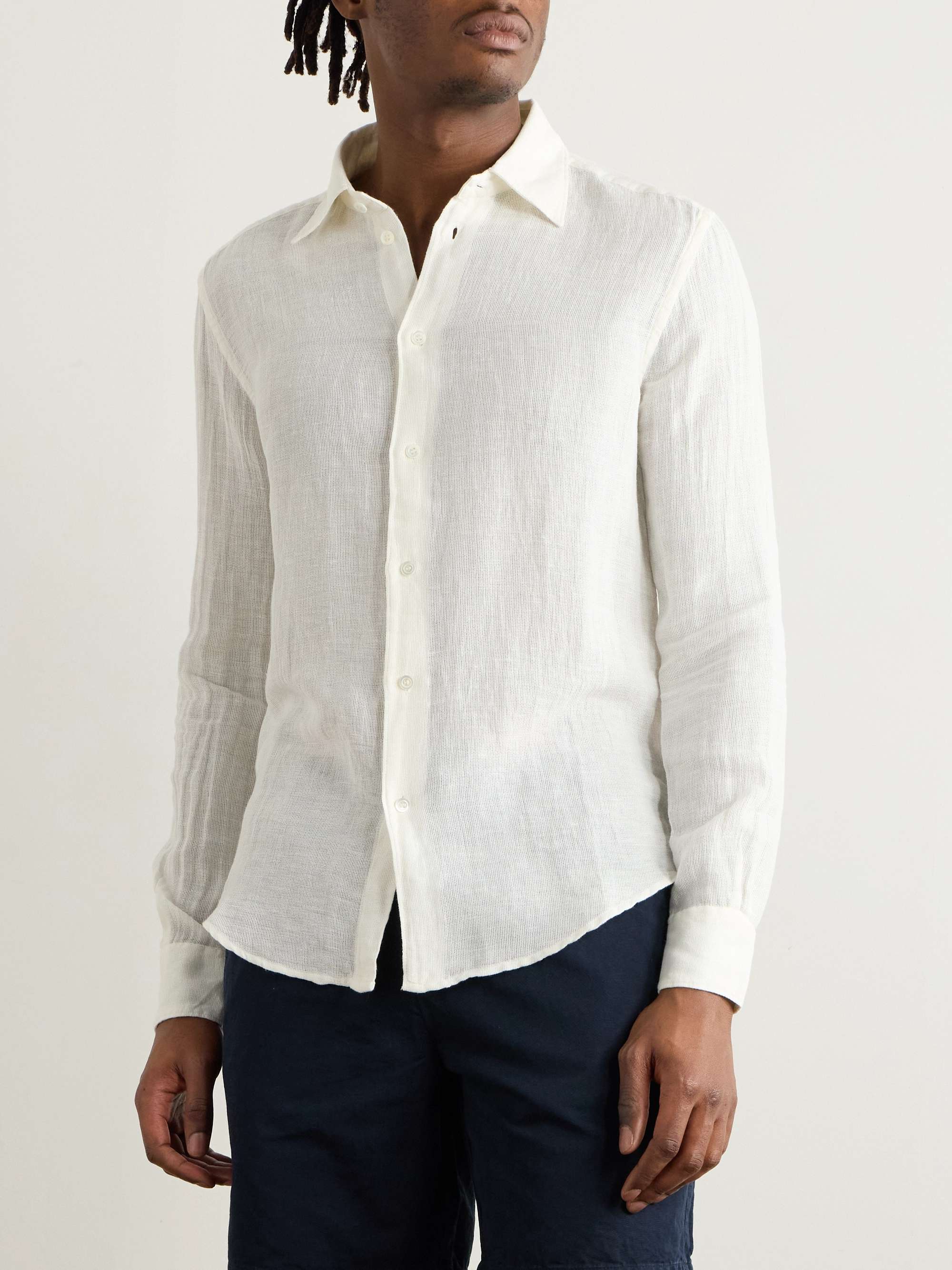 Cotton and Linen-Blend Gauze Shirt view
