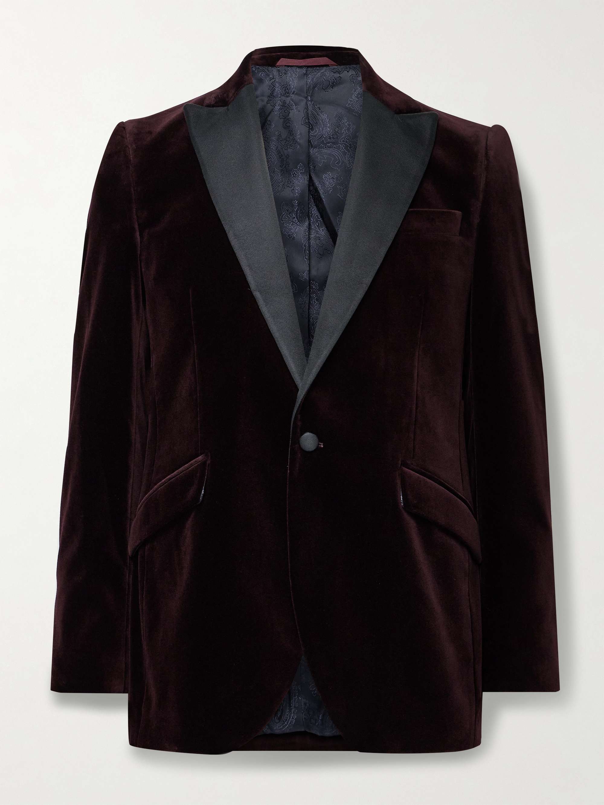 Faille-Trimmed Cotton-Velvet Tuxedo Jacket view