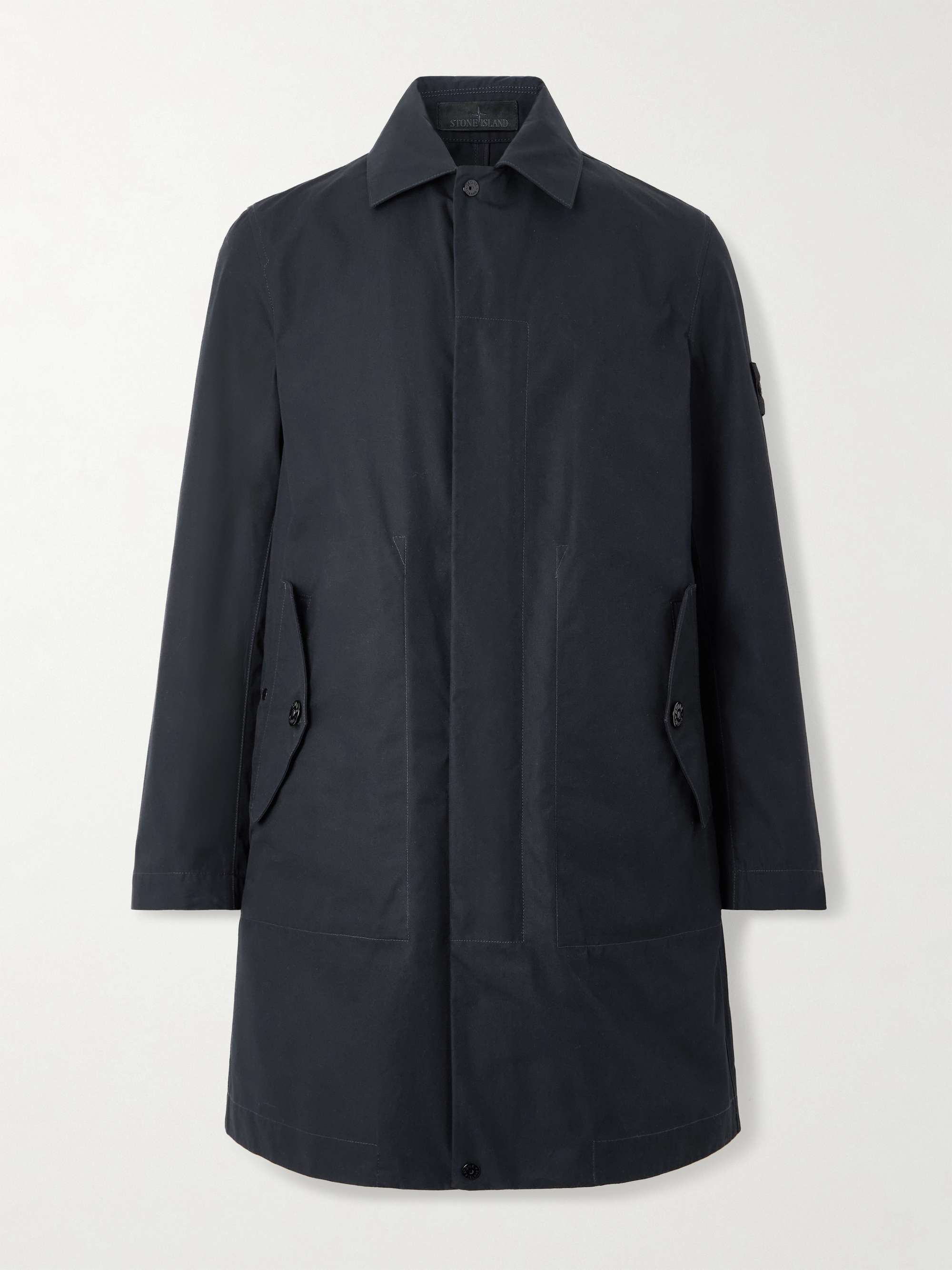 Ghost Logo-Appliquéd Organic Cotton-Canvas Trench Coat view