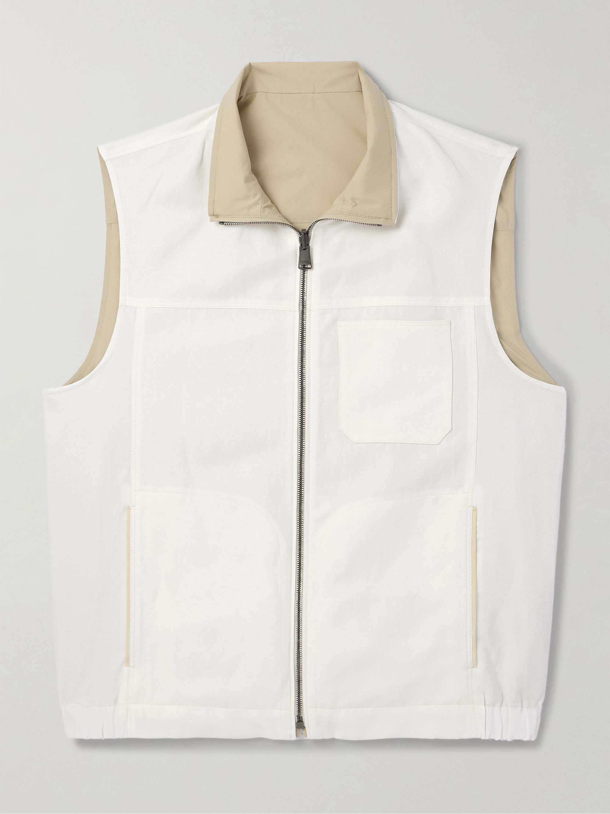 Reversible Linen and Silk-Blend Zip-Up Gilet view
