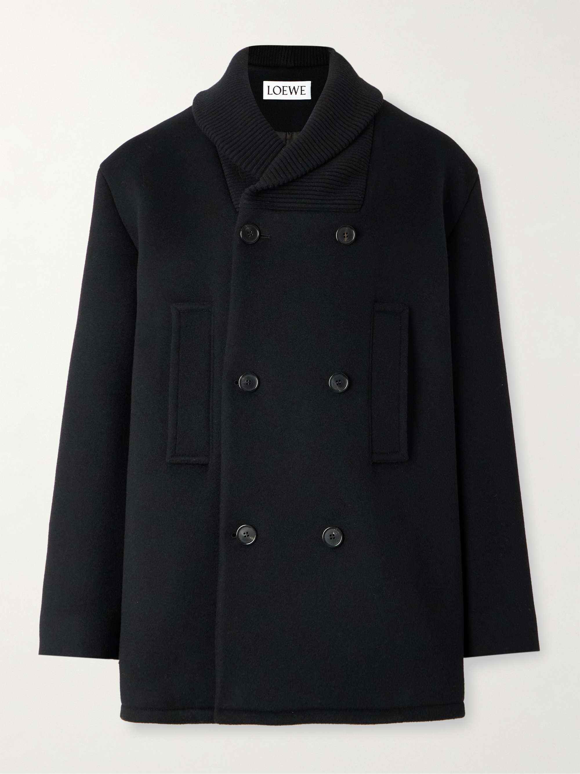 Double-Breasted Shawl-Collar Wool Peacoat view