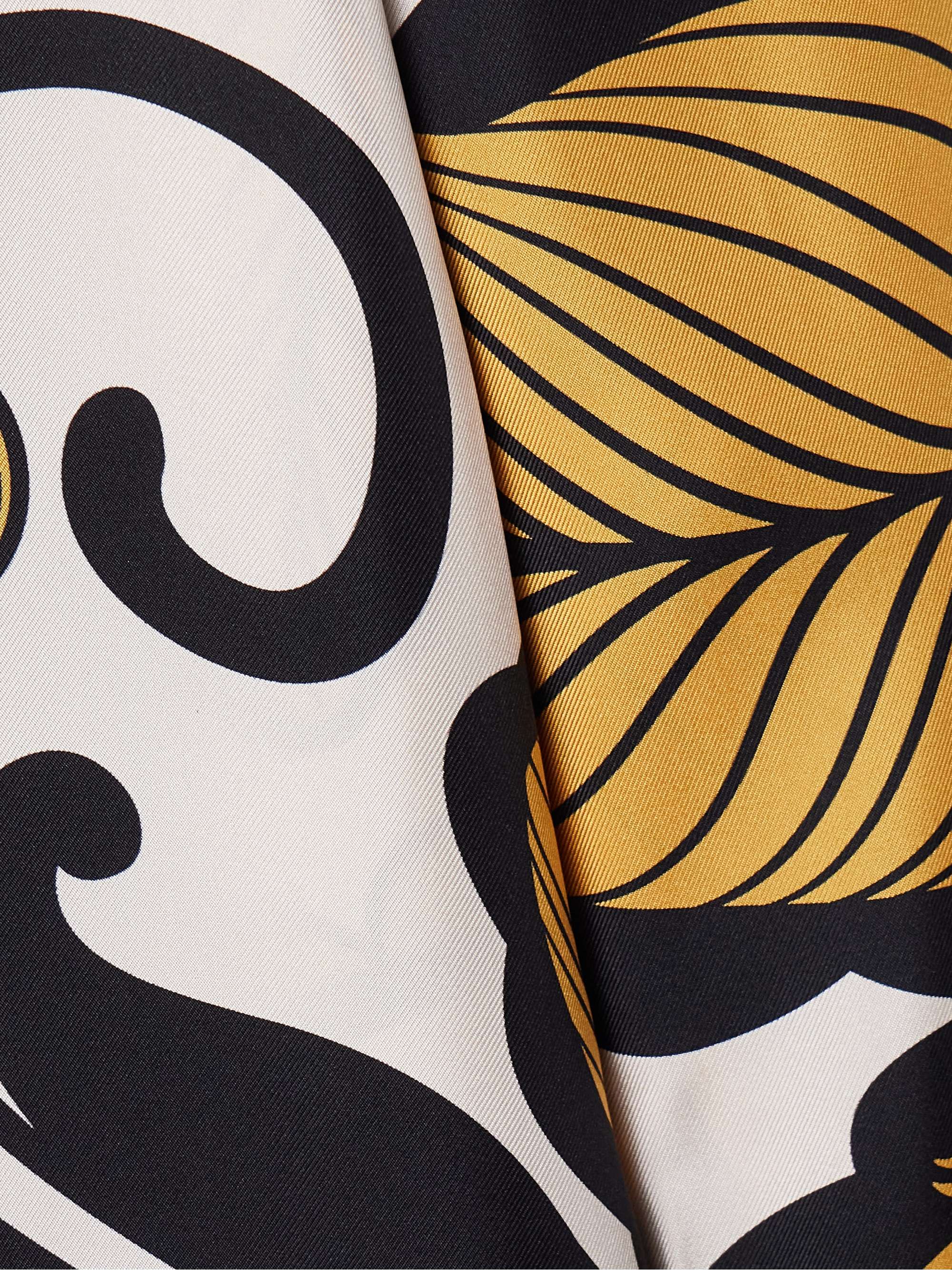 Swing printed silk-twill midi dress view