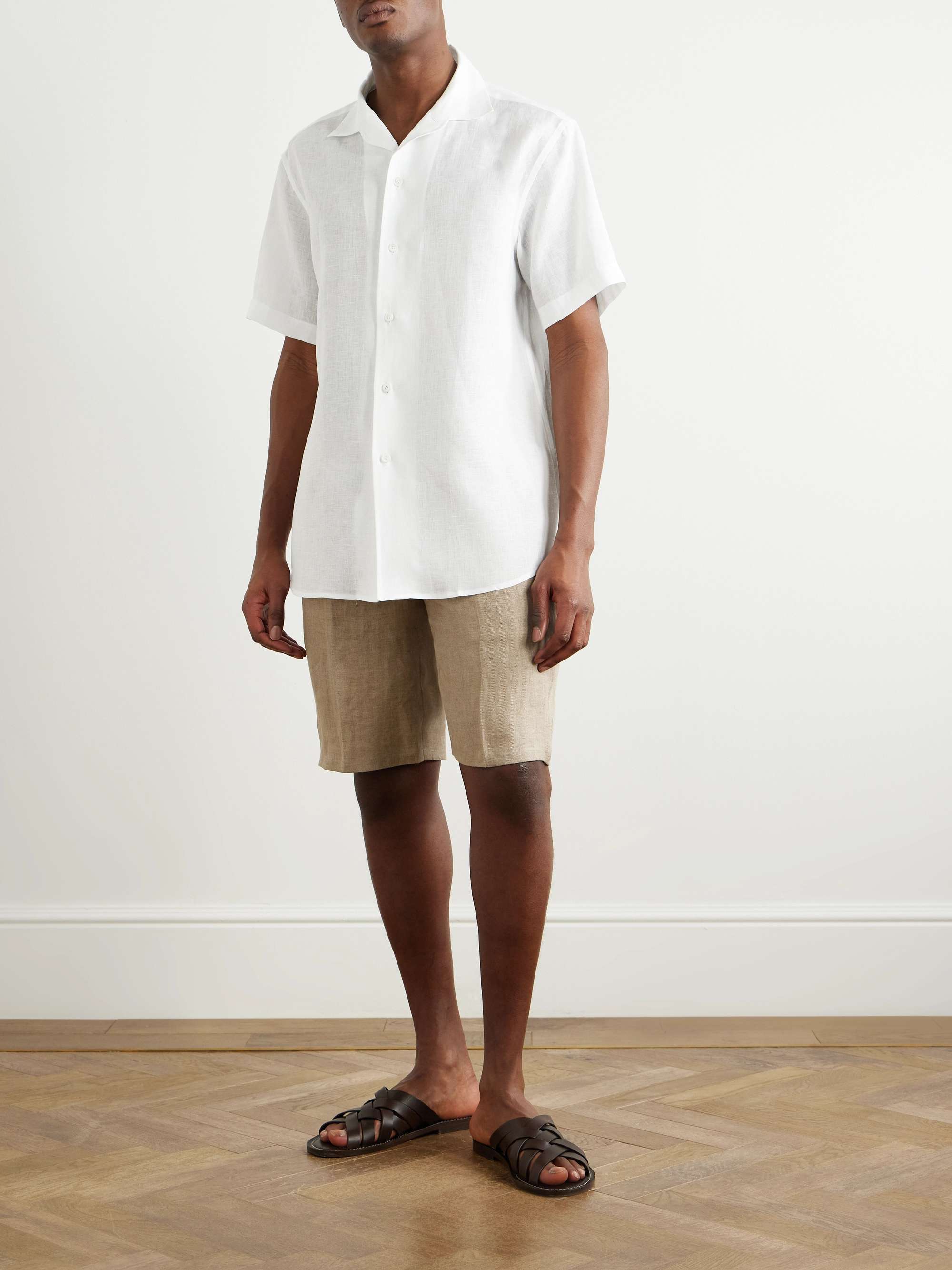 Capri Camp-Collar Linen Shirt view